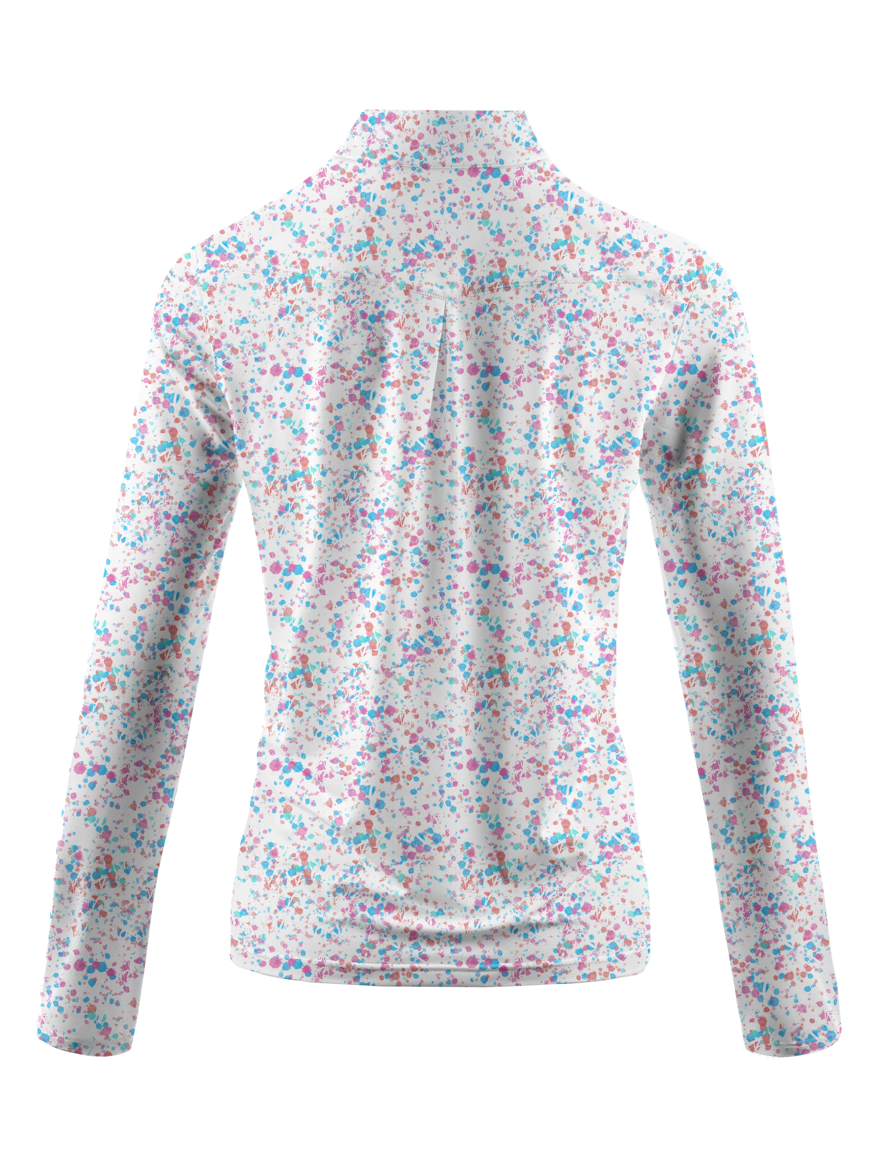 Cherryswing Women's Ink Splash Long Sleeve Golf Polo