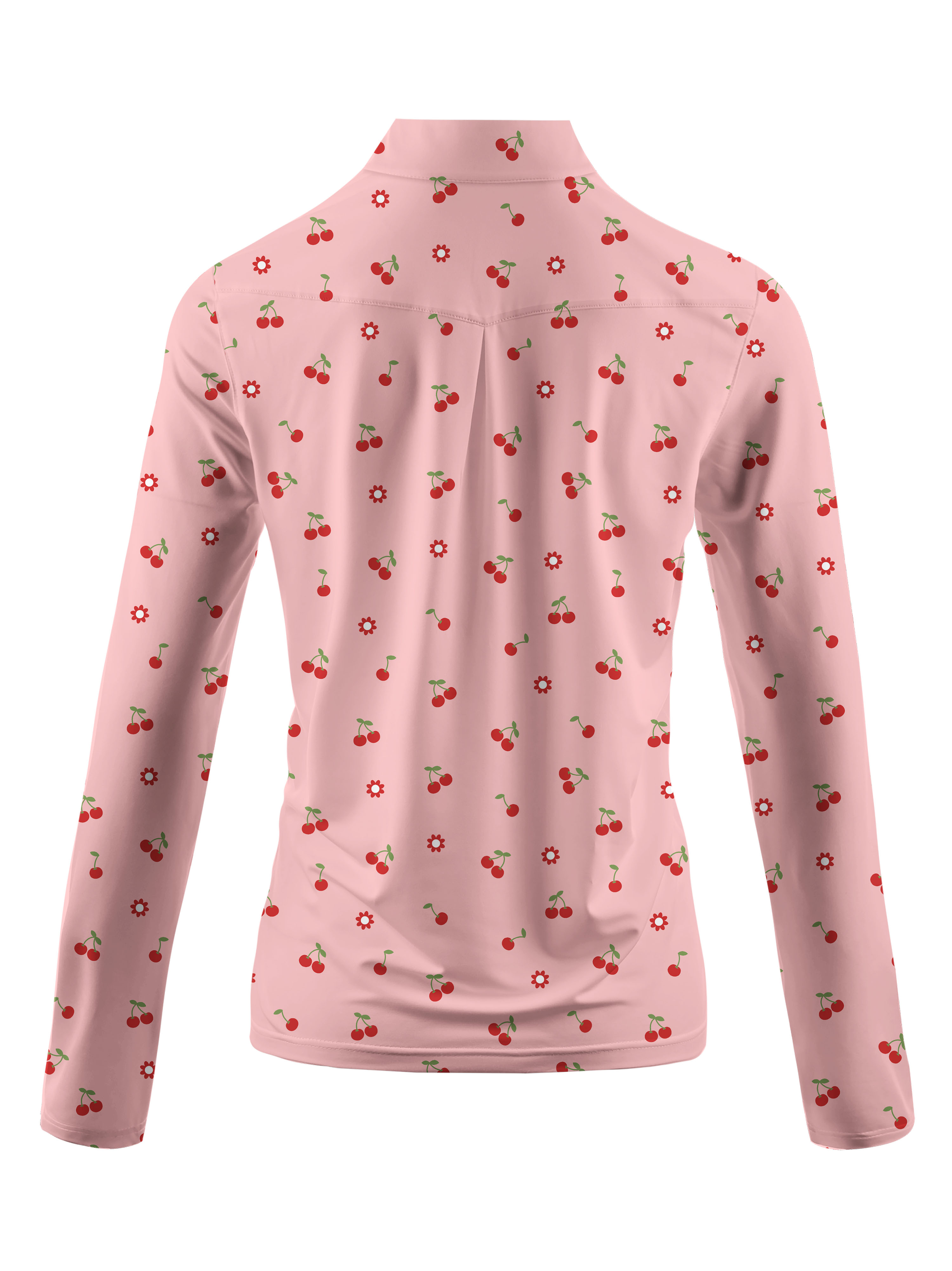 Cherryswing Women's Cherries Long Sleeve Golf Polo Shirt