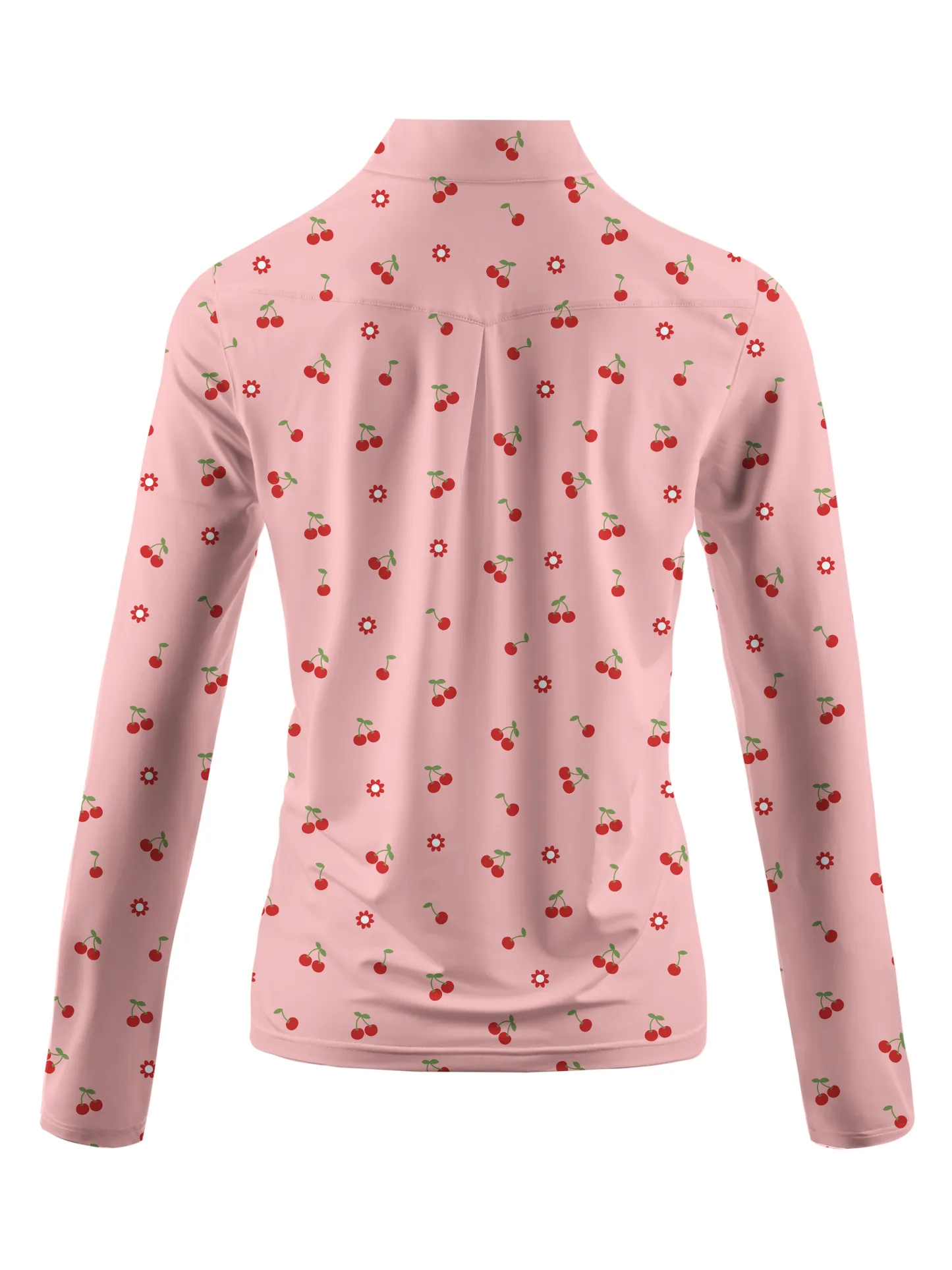 Cherryswing Women's Cherries Long Sleeve Golf Polo Shirt