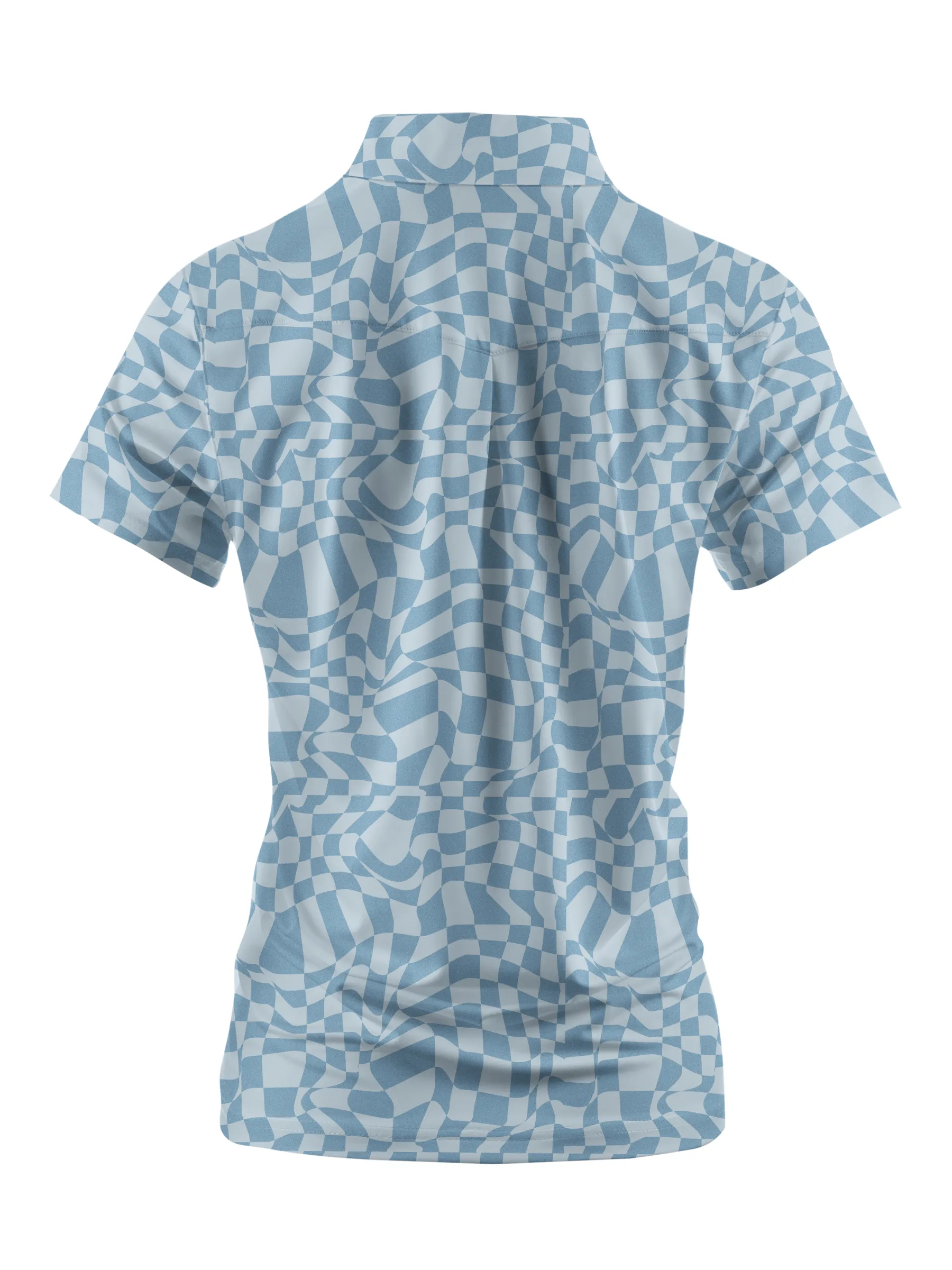 Cherryswing Women's Distorted Plaid Short Sleeve Golf Polo Shirt