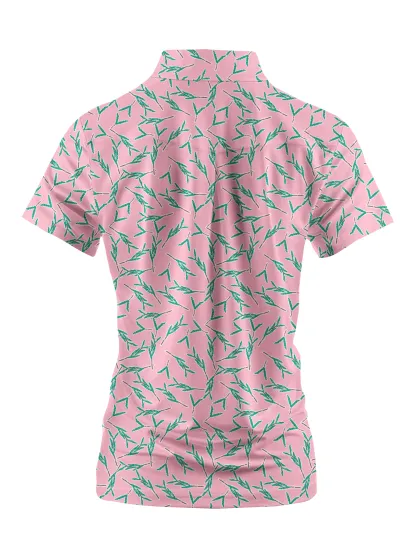 Cherryswing Women's Floral Short Sleeve Golf Polo Shirt