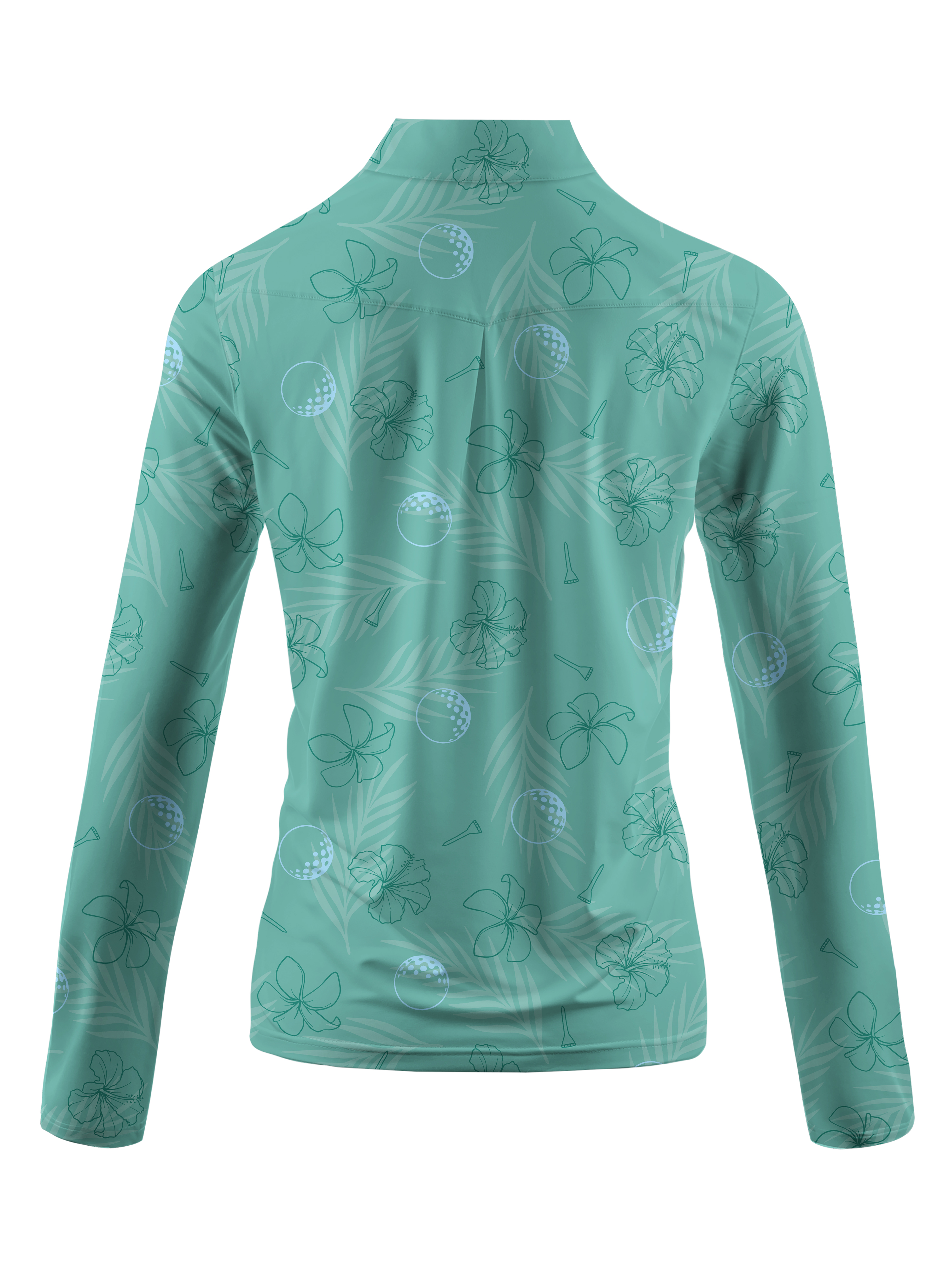 Cherryswing Women's Mint Green Golf Print Long Sleeve Shirt