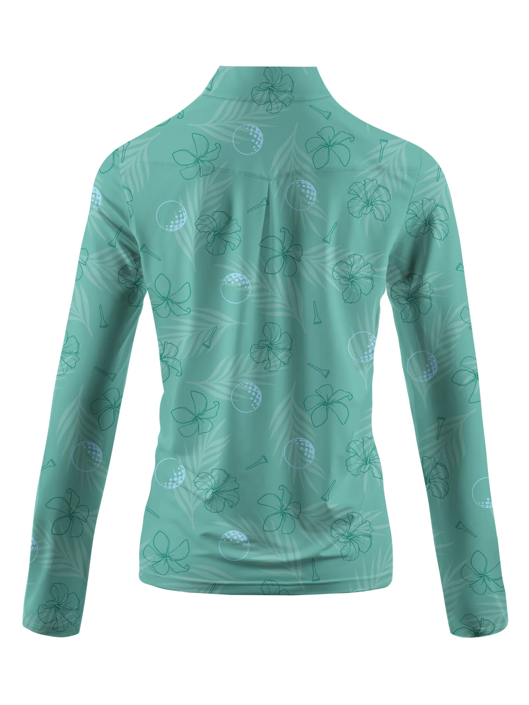 Cherryswing Women's Mint Green Golf Print Long Sleeve Shirt