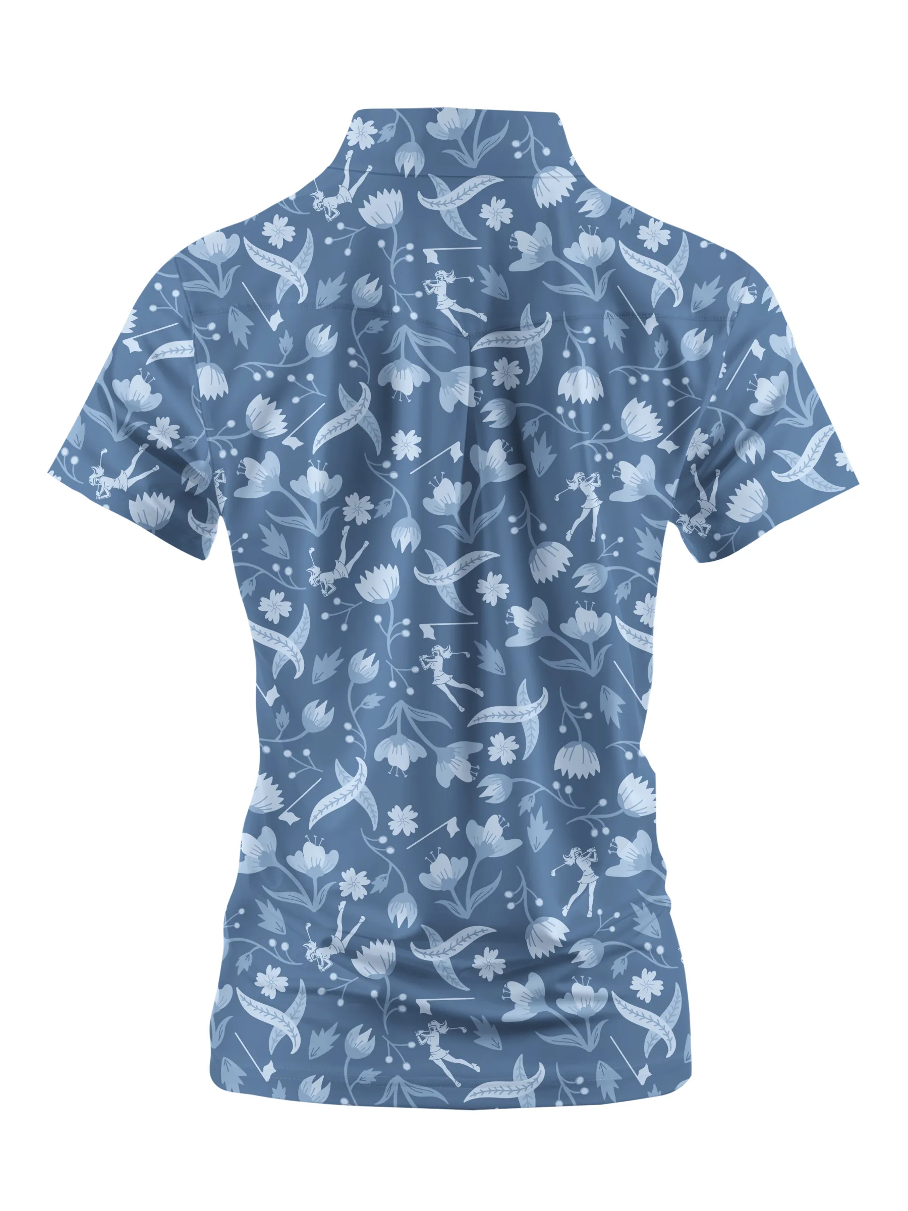 Cherryswing Women's Floral and Bird Patterns Short Sleeve Golf Shirt
