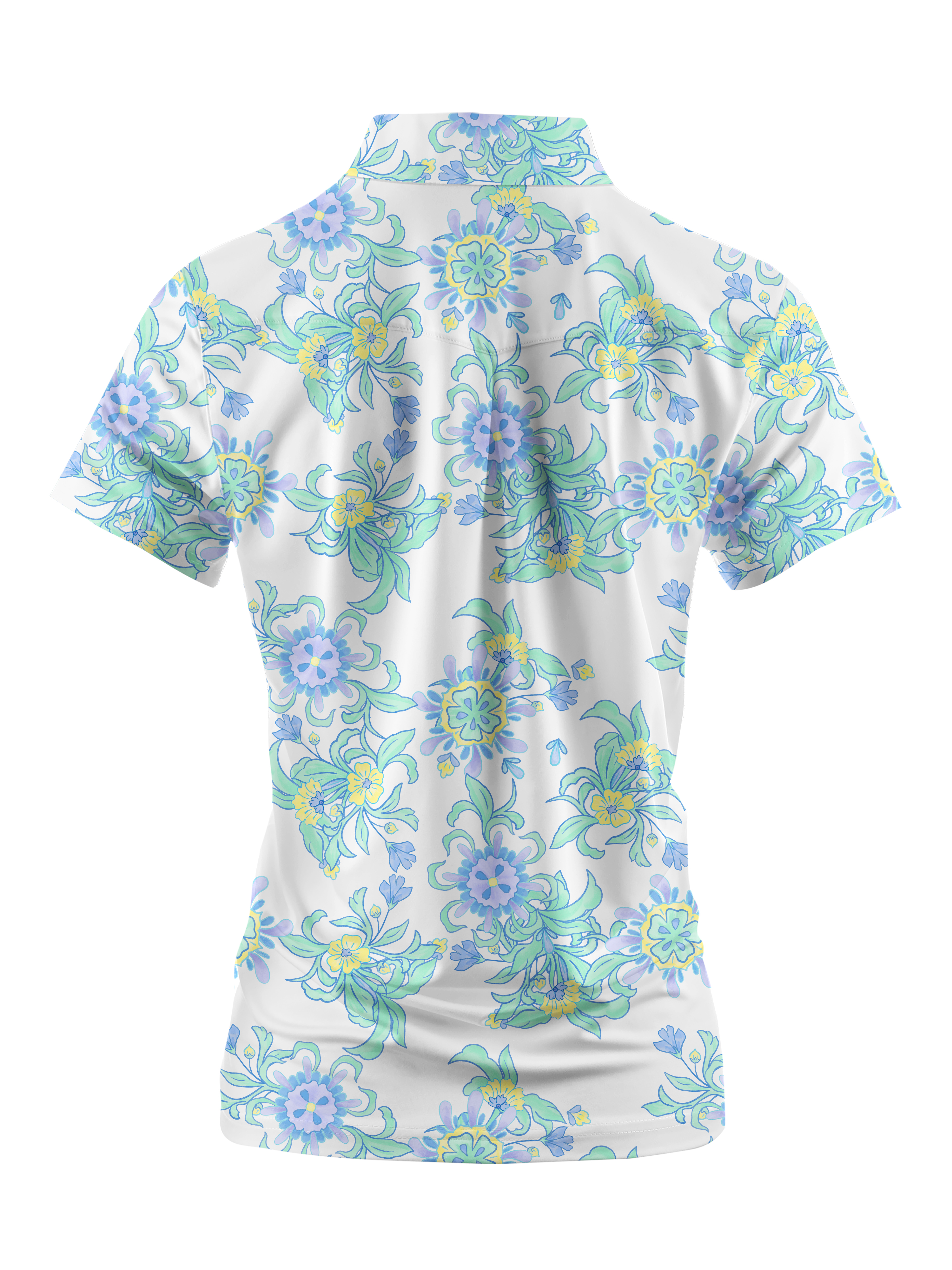 Cherryswing Women's Lively Floral Patterns Short Sleeve Golf Shirt