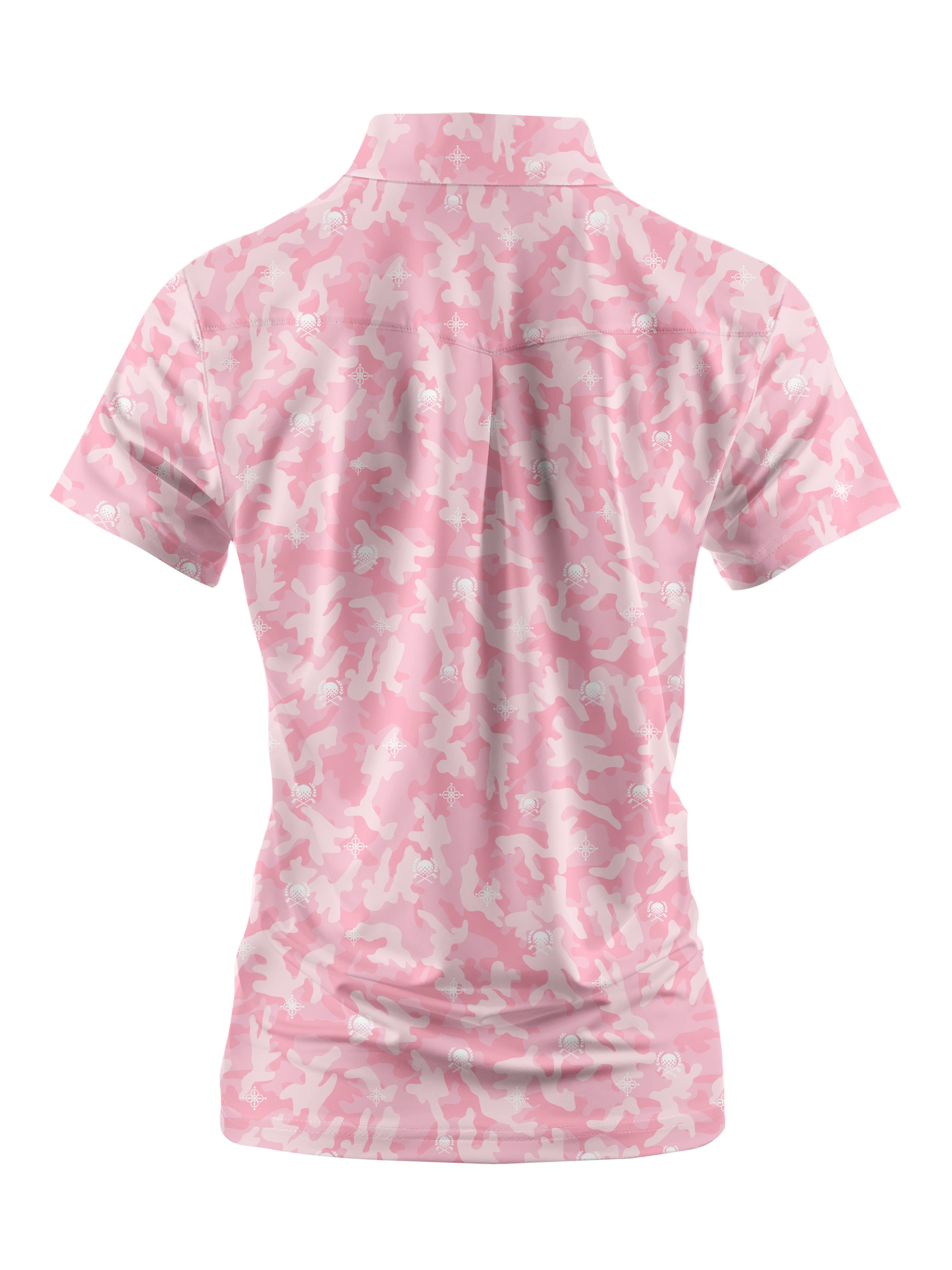 Cherryswing Women's Pink Camouflage Short Sleeve Golf Shirt