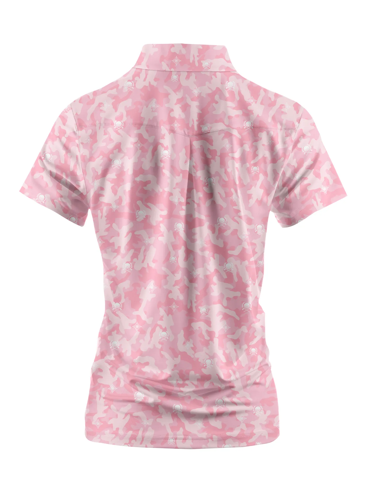 Cherryswing Women's Pink Camouflage Short Sleeve Golf Shirt