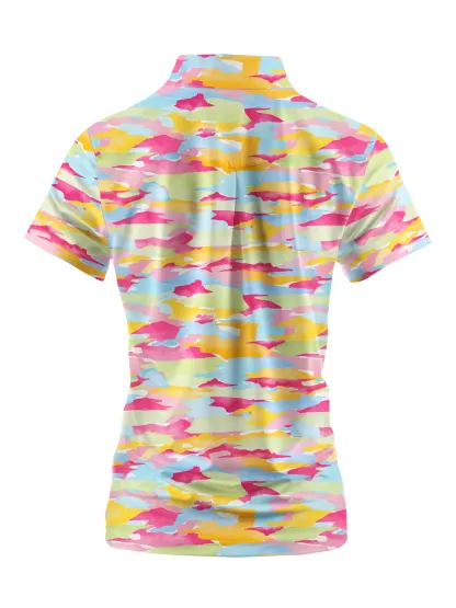 Cherryswing Women's Vibrant Camouflage Short Sleeve Golf Shirt