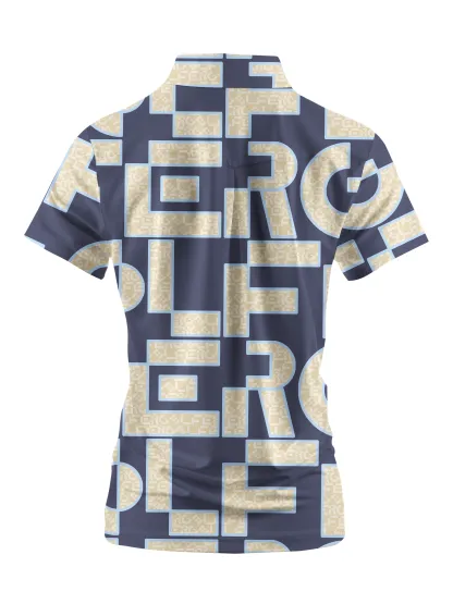 Cherryswing Women's Maze of Fairways Short Sleeve Golf Shirt