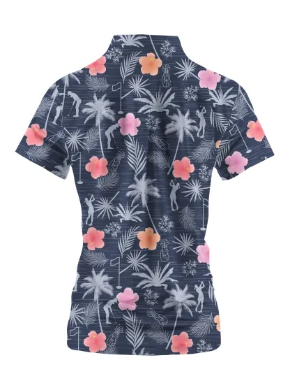 Cherryswing Women's Tropical Green Short Sleeve Golf Shirt