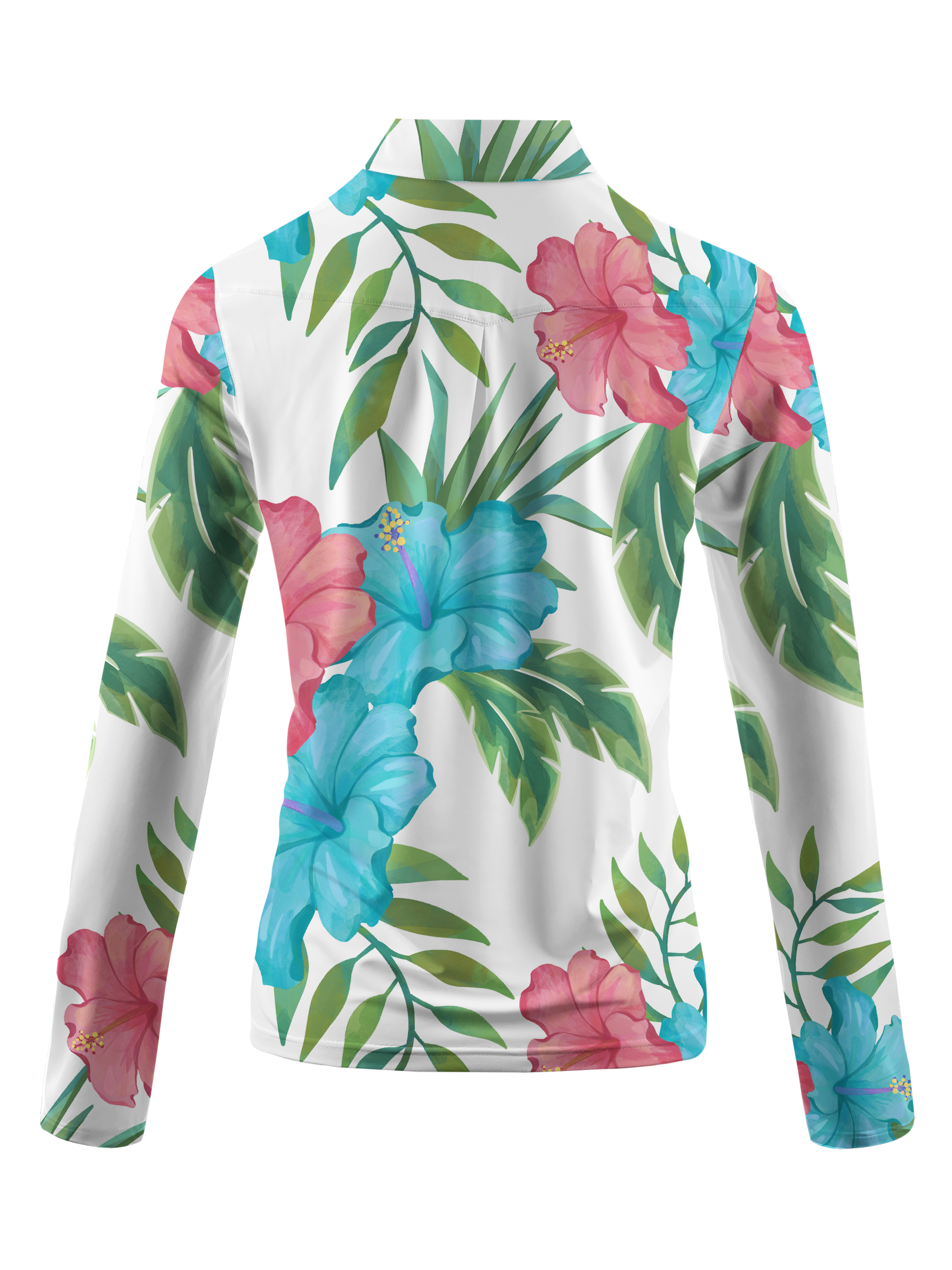 Cherryswing Women's Tropical Garden Long Sleeve Golf Shirt