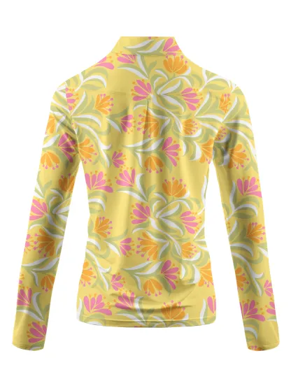 Cherryswing Women's Tropical Bloom Long Sleeve Golf Shirt