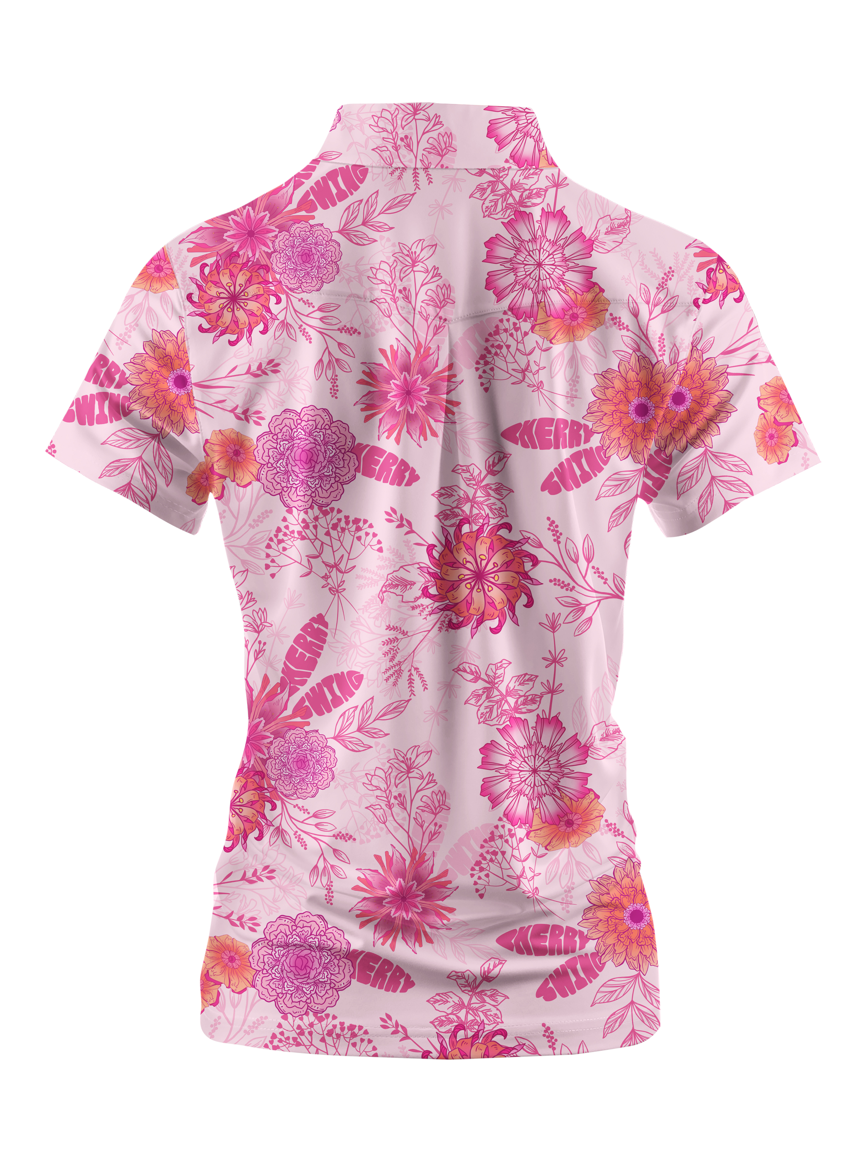 Cherryswing Women's Cherry Blossom Short Sleeve Golf Shirt