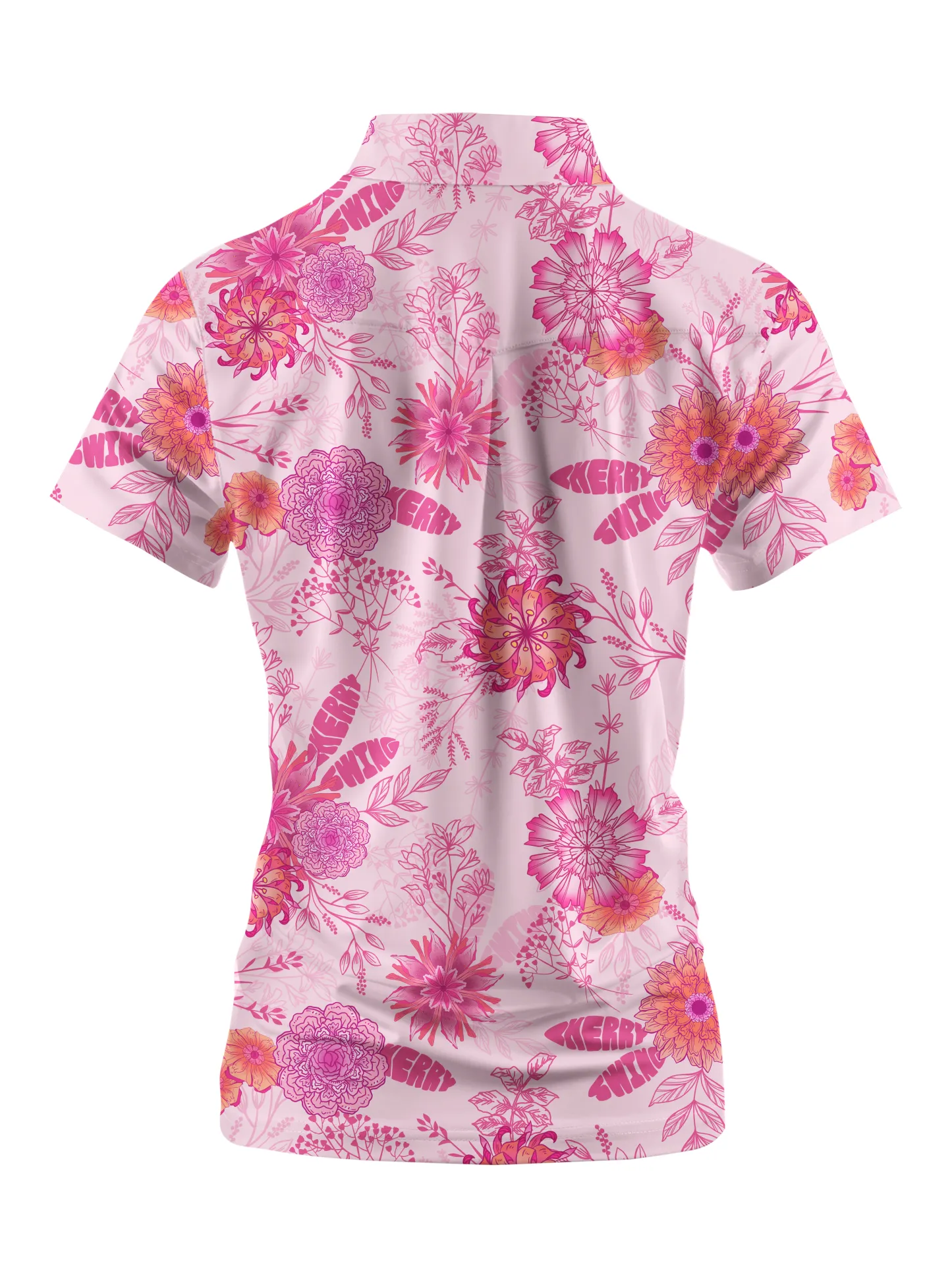 Cherryswing Women's Cherry Blossom Short Sleeve Golf Shirt