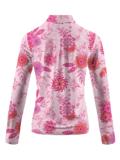 Cherryswing Women's Cherry Blossom Long Sleeve Golf Shirt