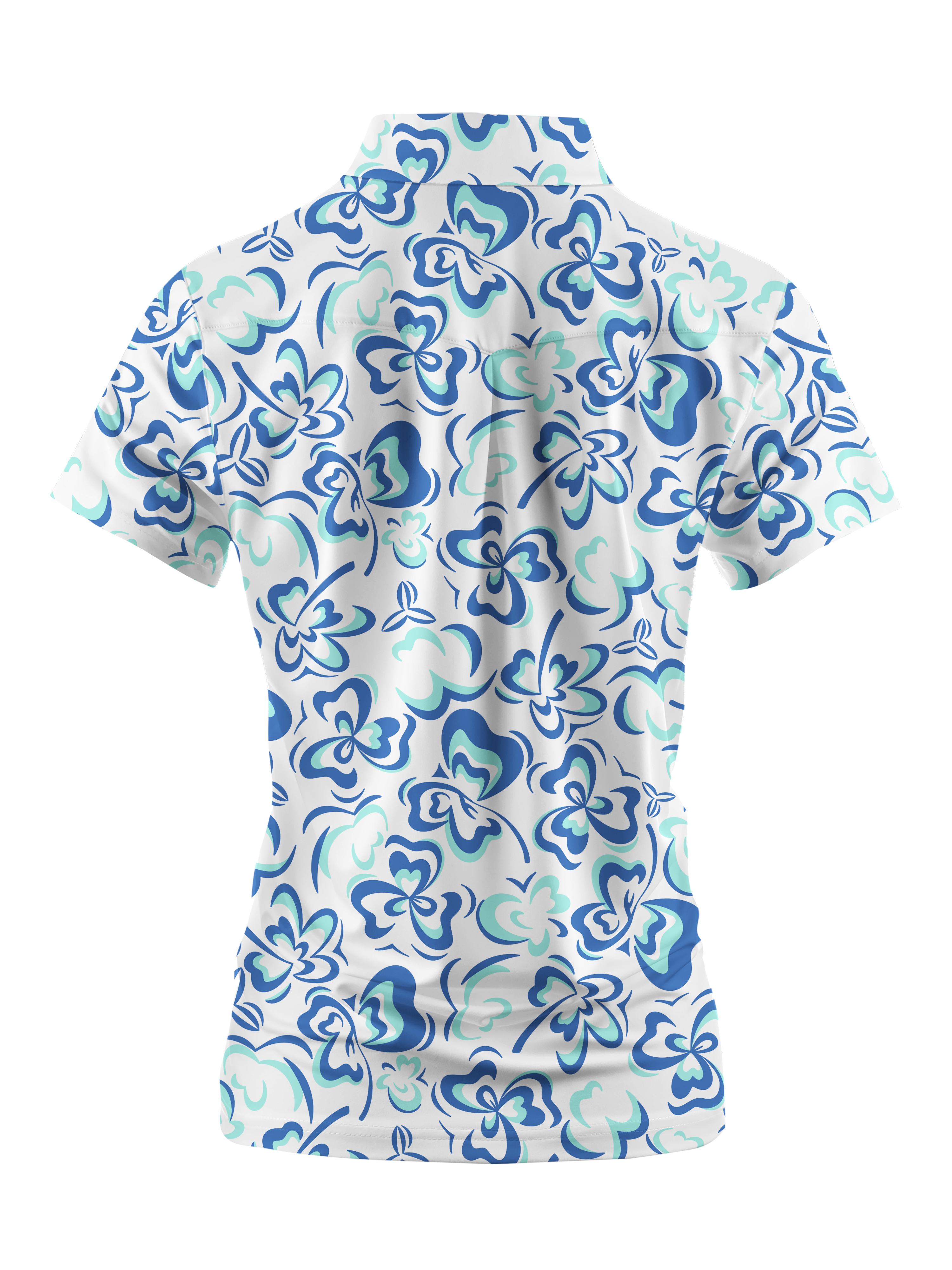 Cherryswing Women's Delicate Flower Pattern Short Sleeve Golf Shirt