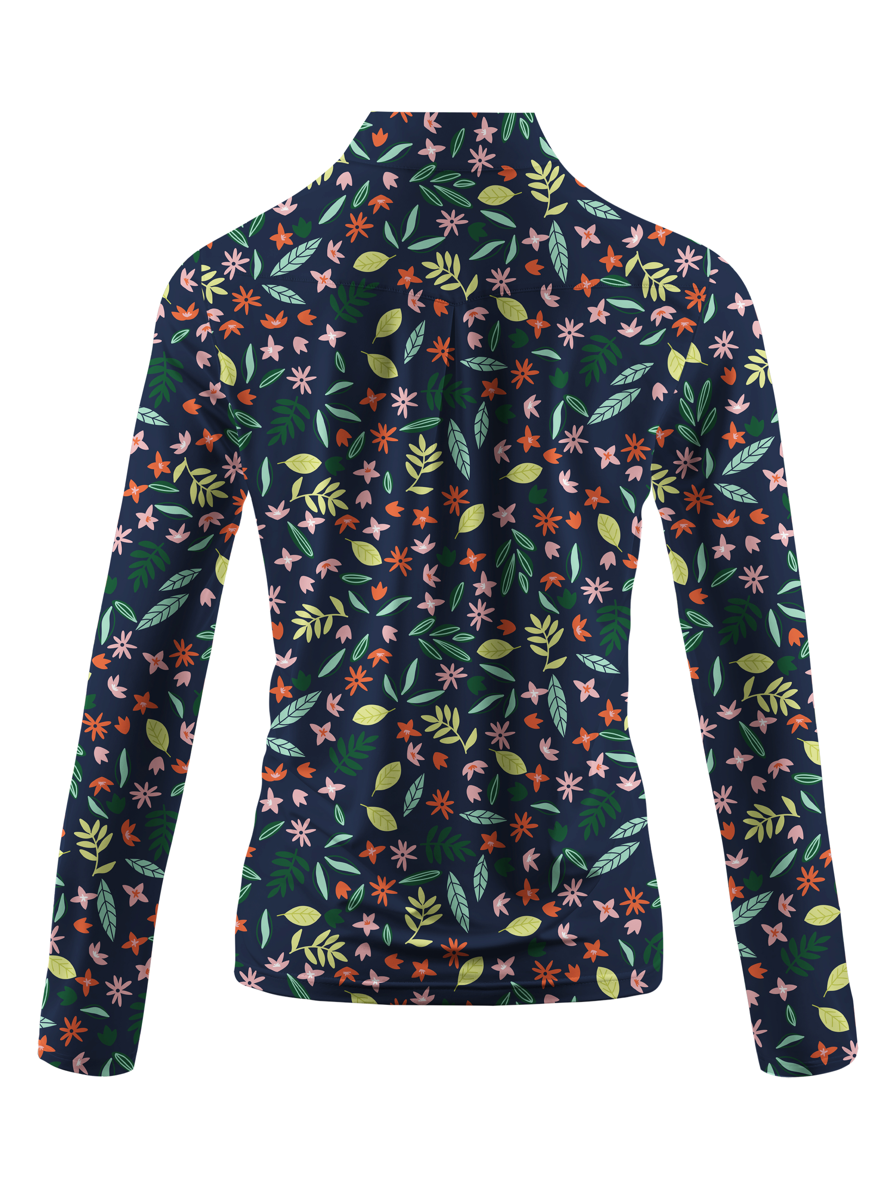 Cherryswing Women's Floral Print Long Sleeve Golf Shirt
