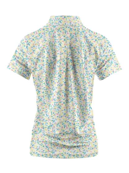 Cherryswing Women's Lemon Pattern Short Sleeve Golf Shirt