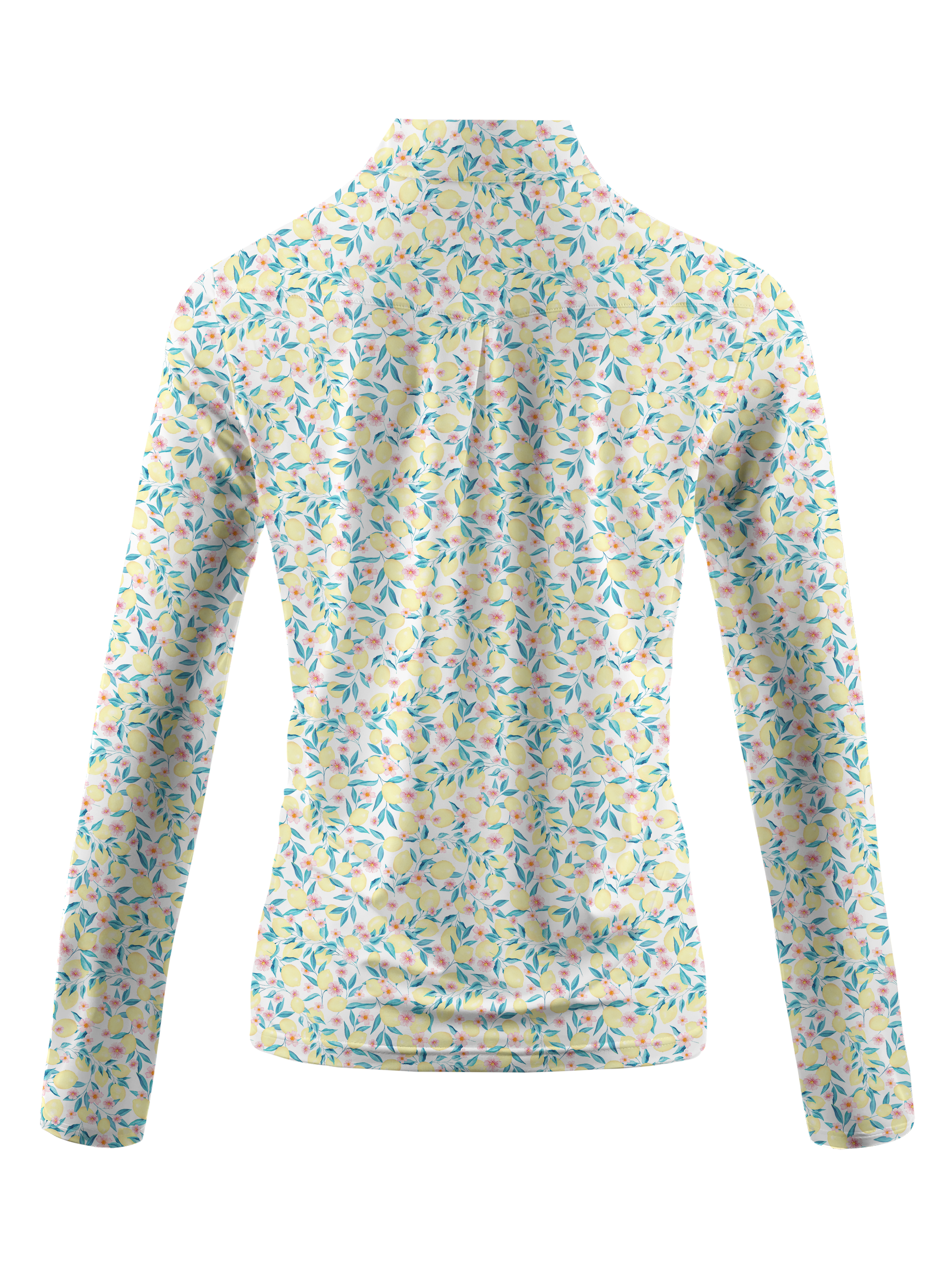 Cherryswing Women's Lemon Pattern Long Sleeve Golf Shirt