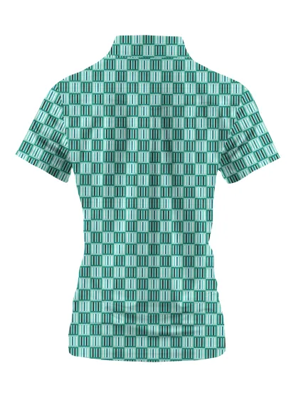Cherryswing Women's Geometric Mastery Short Sleeve Golf Shirt