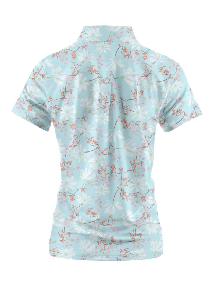 Cherryswing Women's Spring Blossom Short Sleeve Golf Shirt