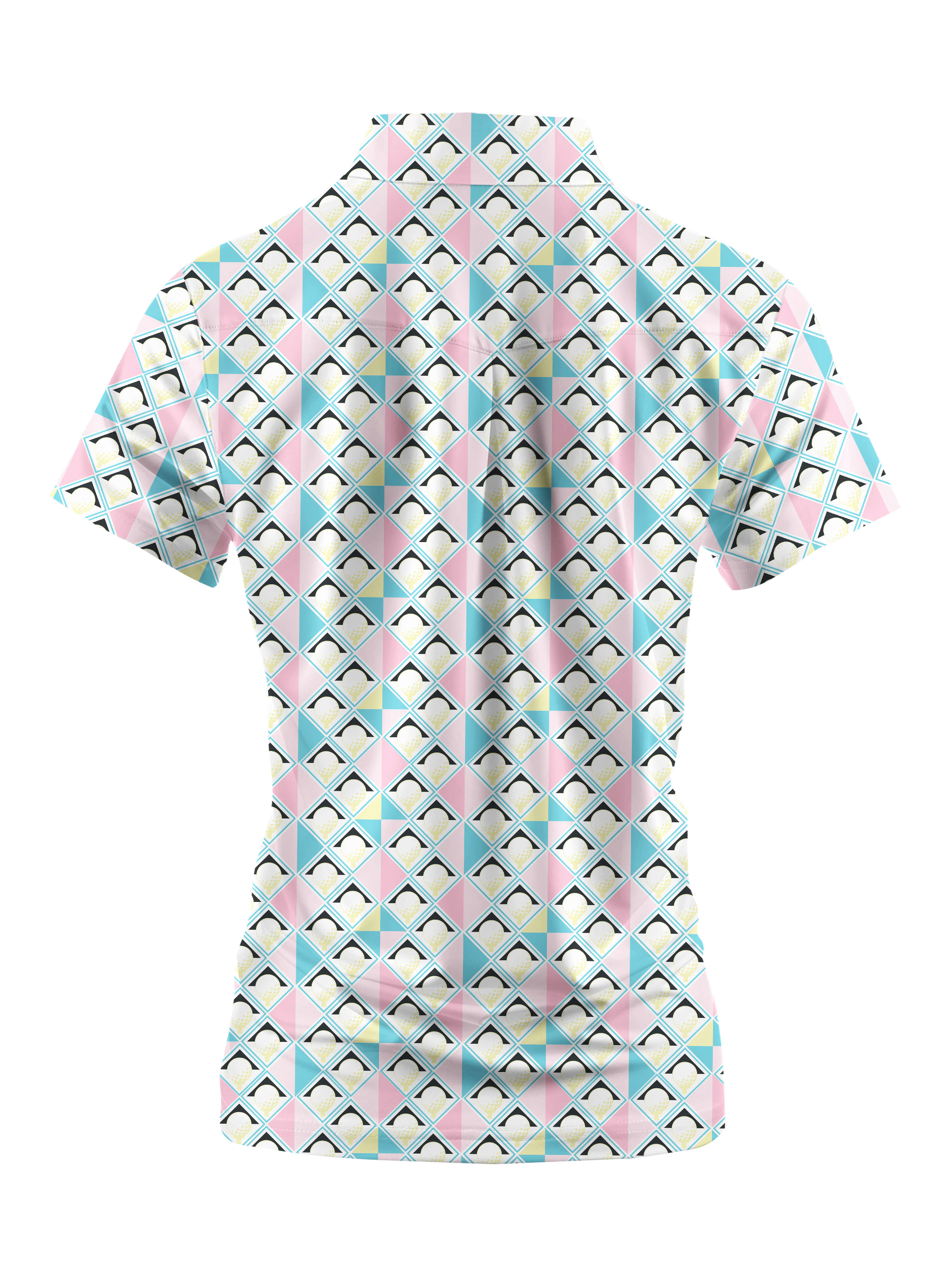 Cherryswing Women's Pastel Colors Geometric Short Sleeve Golf Shirt