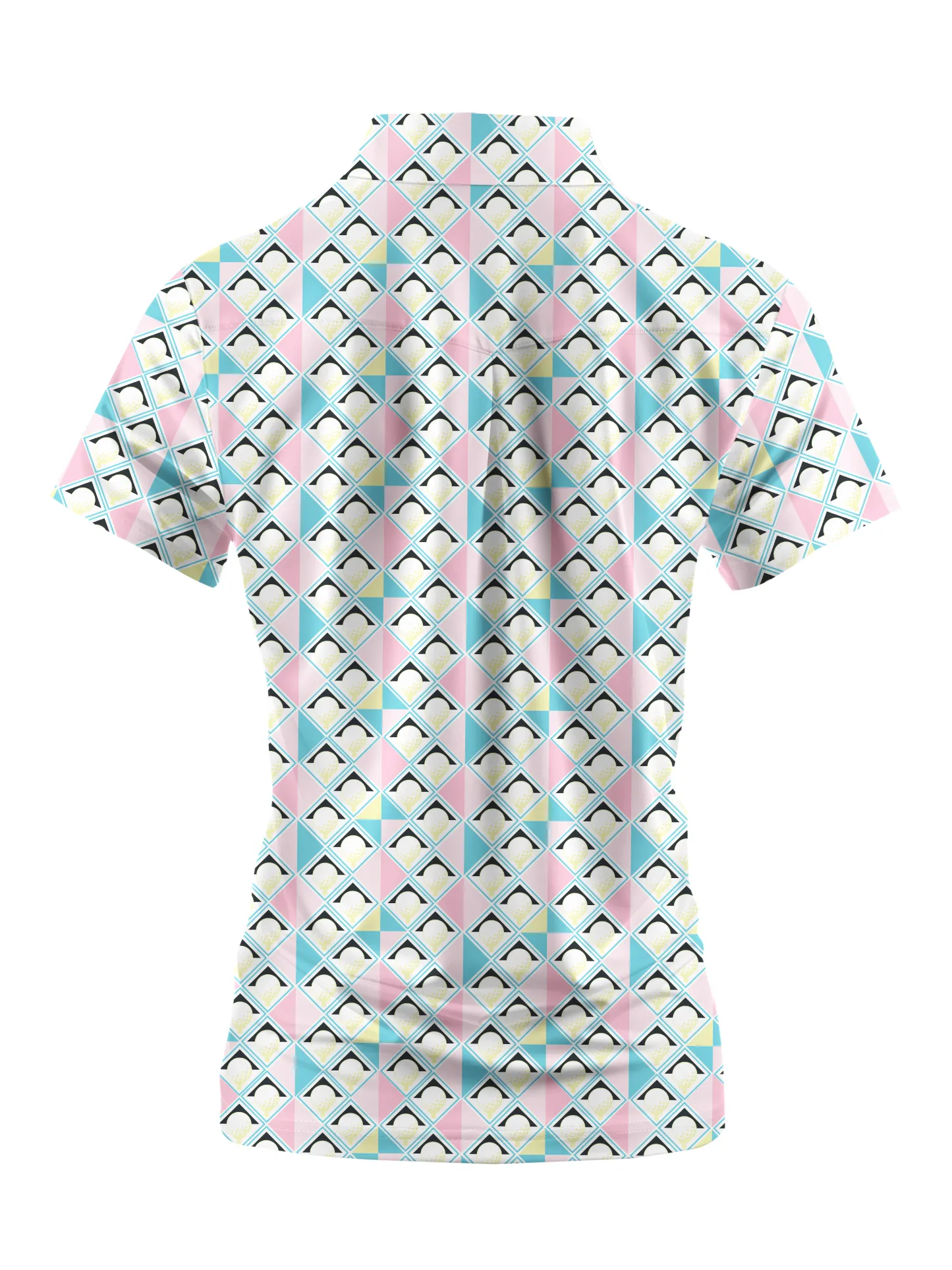 Cherryswing Women's Pastel Colors Geometric Short Sleeve Golf Shirt