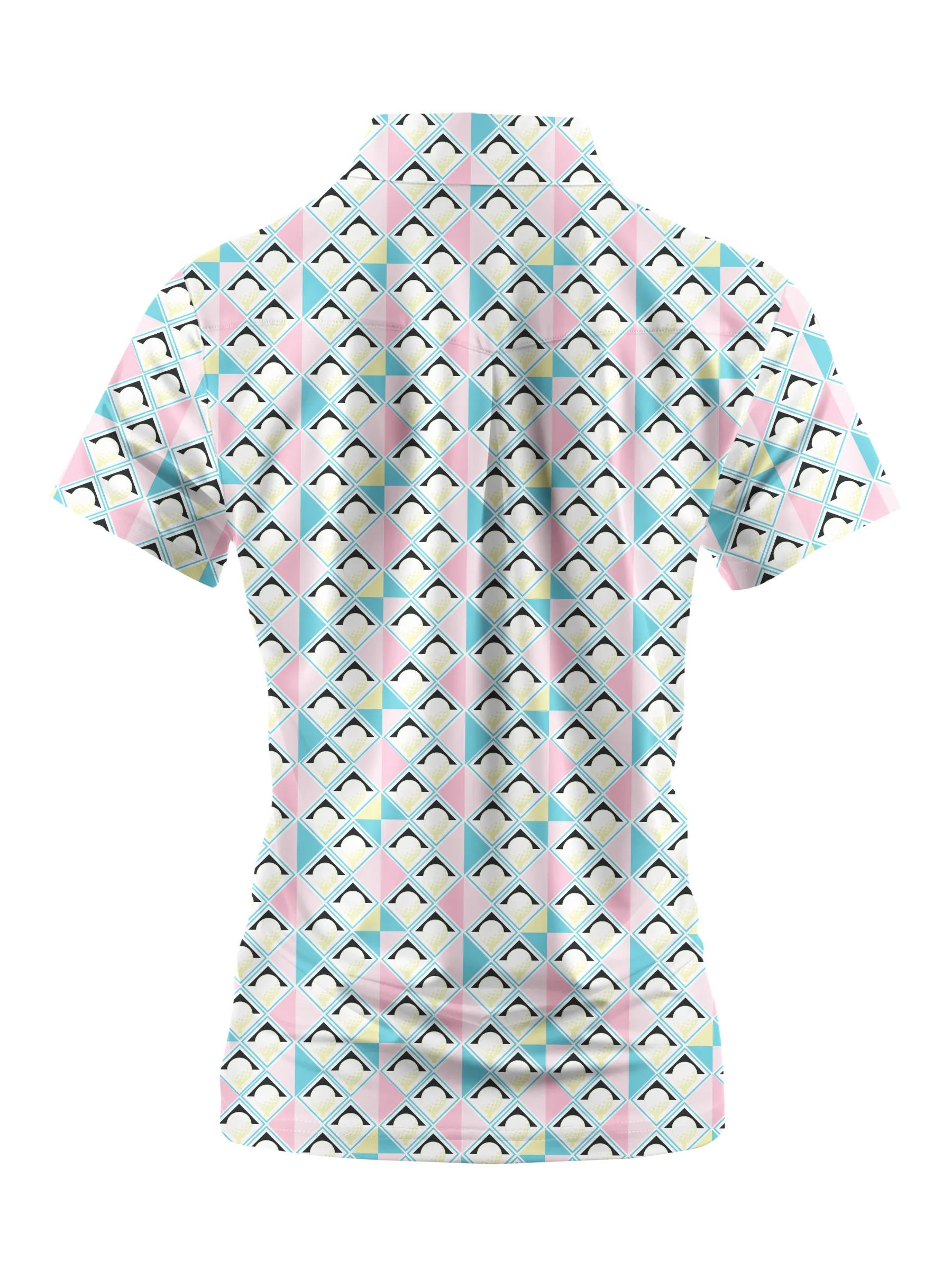 Cherryswing Women's Pastel Colors Geometric Short Sleeve Golf Shirt