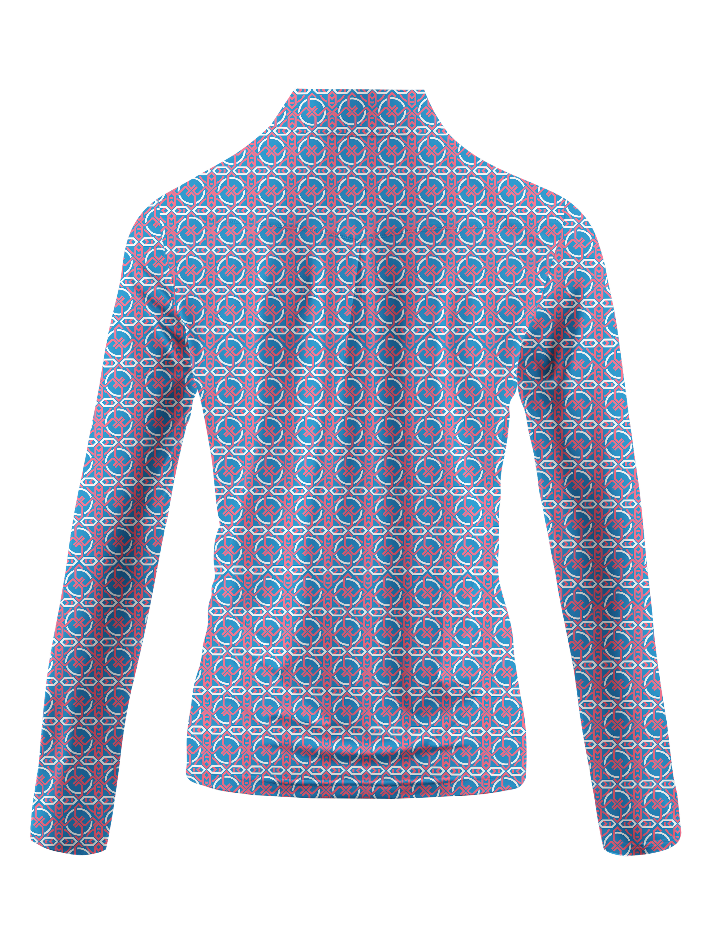 Cherryswing Women's Circular Motifs Long Sleeve Golf Shirt