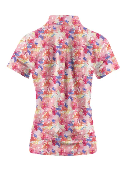 Cherryswing Women's Riot Of Colors Short Sleeve Golf Shirt