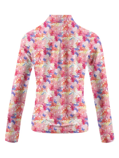 Cherryswing Women's Riot Of Colors Long Sleeve Golf Shirt