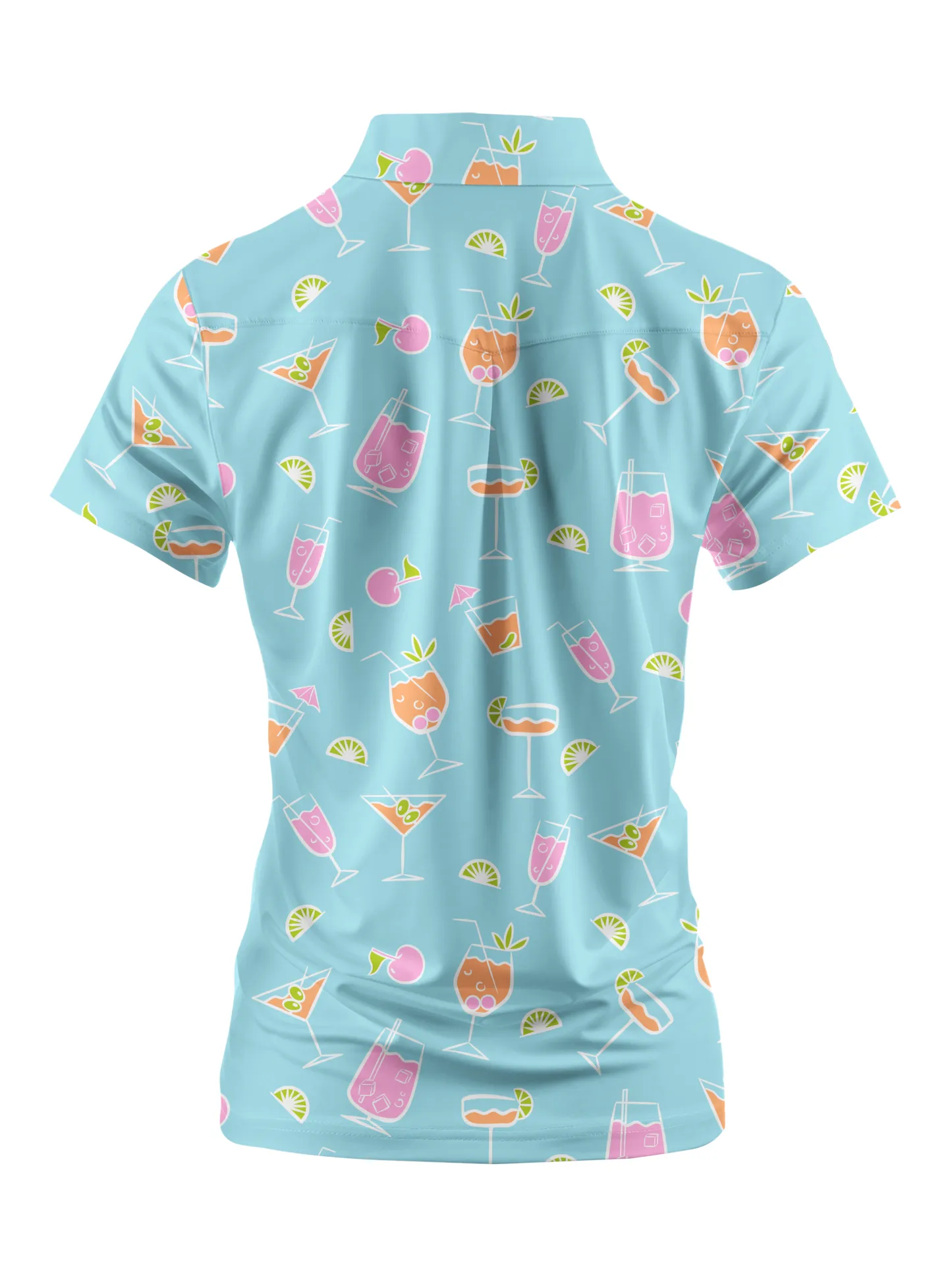 Cherryswing Women's Refreshing Cocktails Short Sleeve Golf Shirt