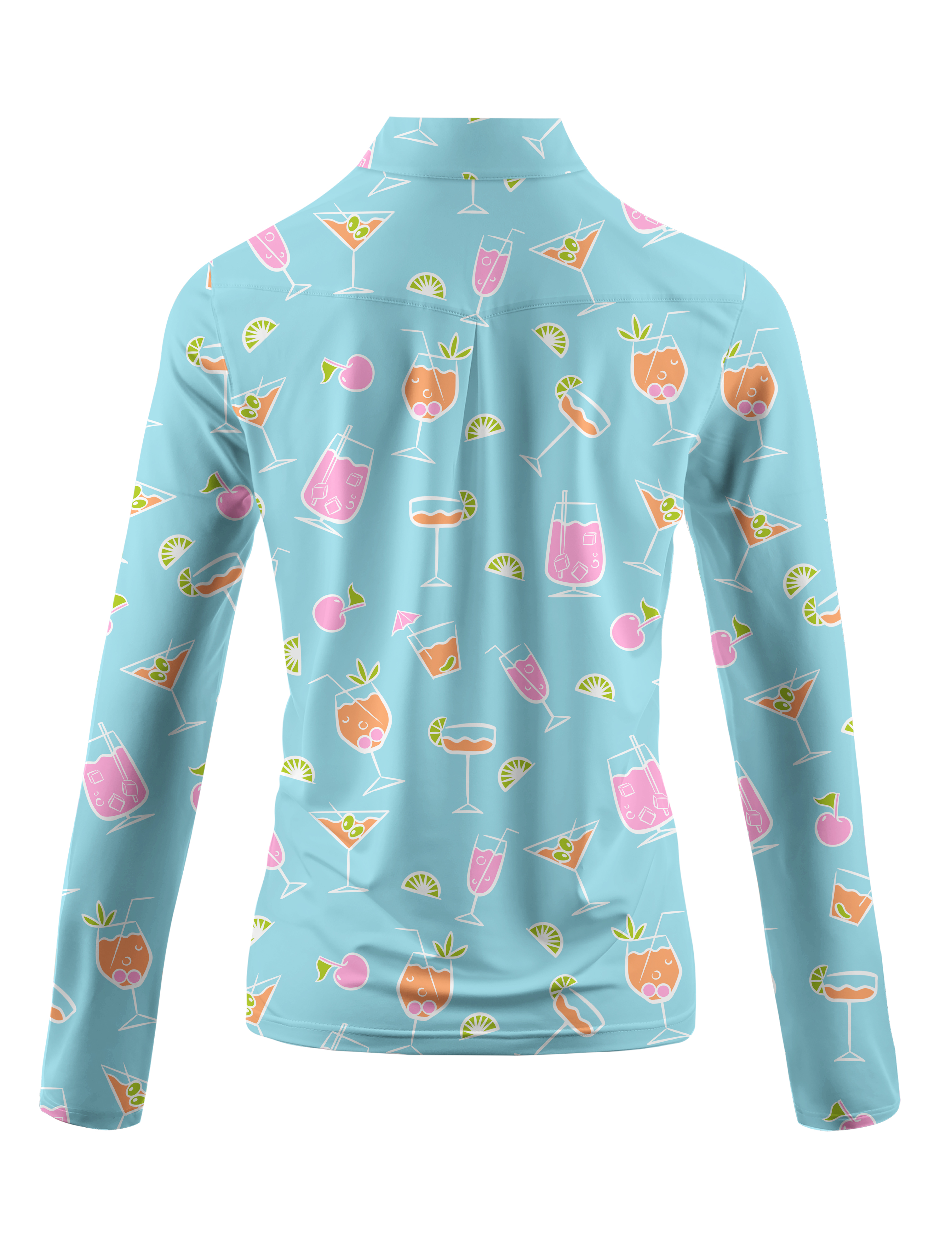 Cherryswing Women's Refreshing Cocktails Long Sleeve Golf Shirt