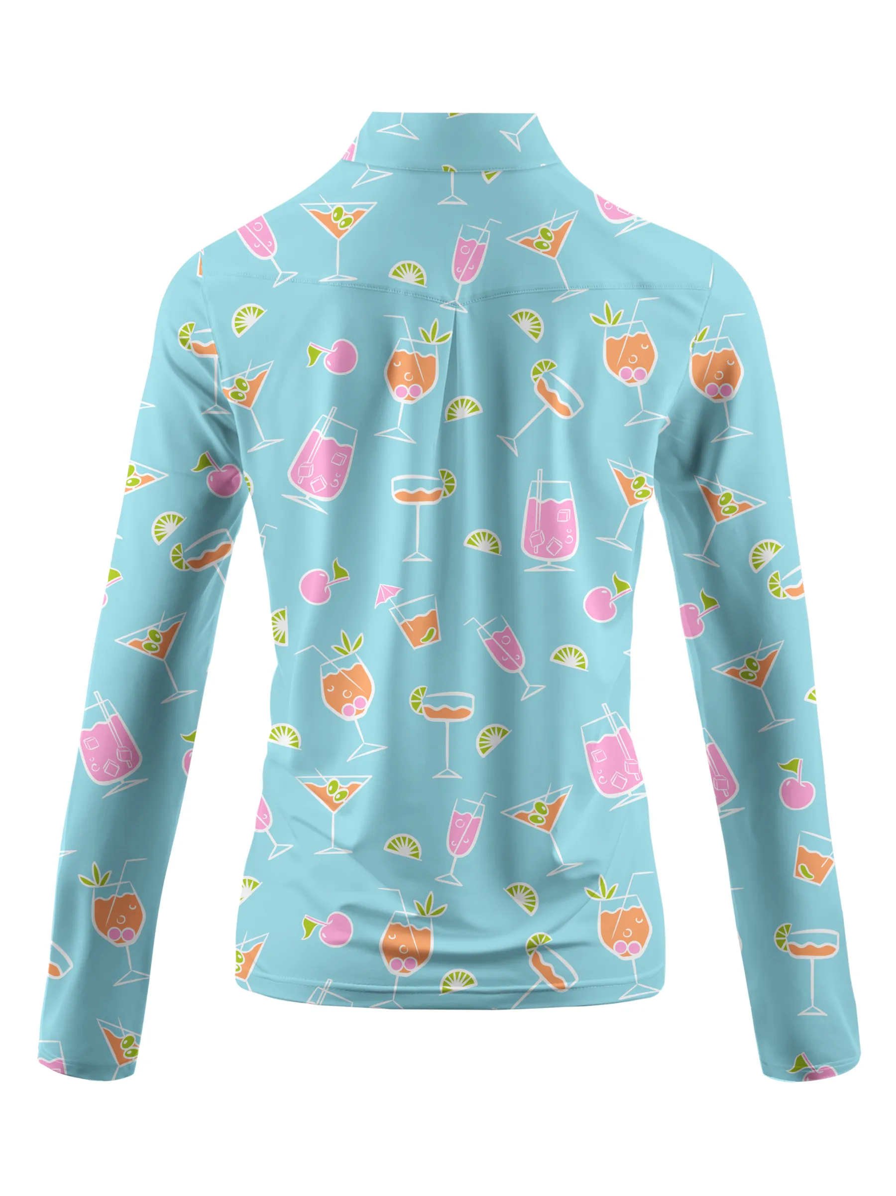Cherryswing Women's Refreshing Cocktails Long Sleeve Golf Shirt