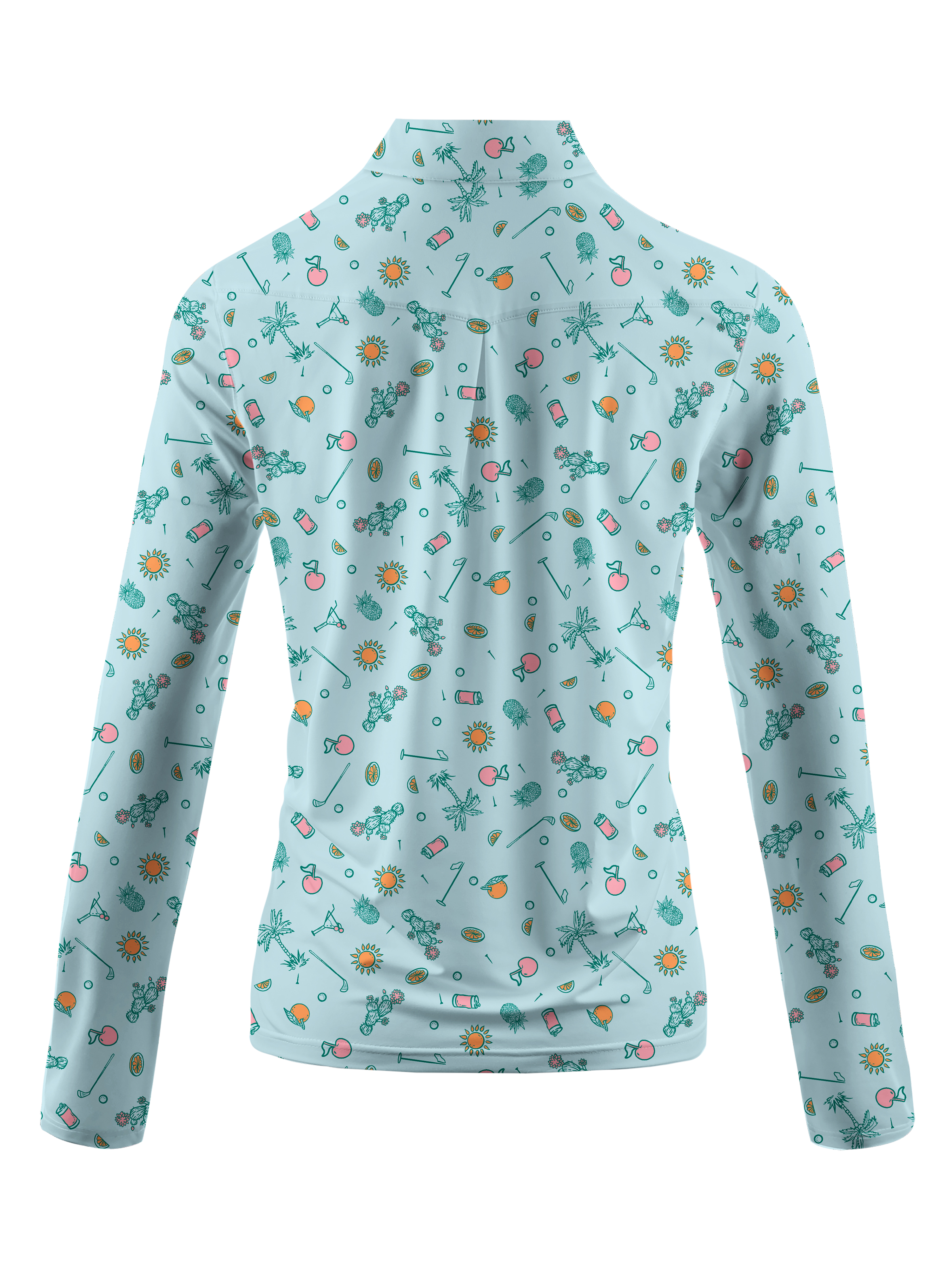 Cherryswing Women's Tropical Vacation Long Sleeve Golf Shirt
