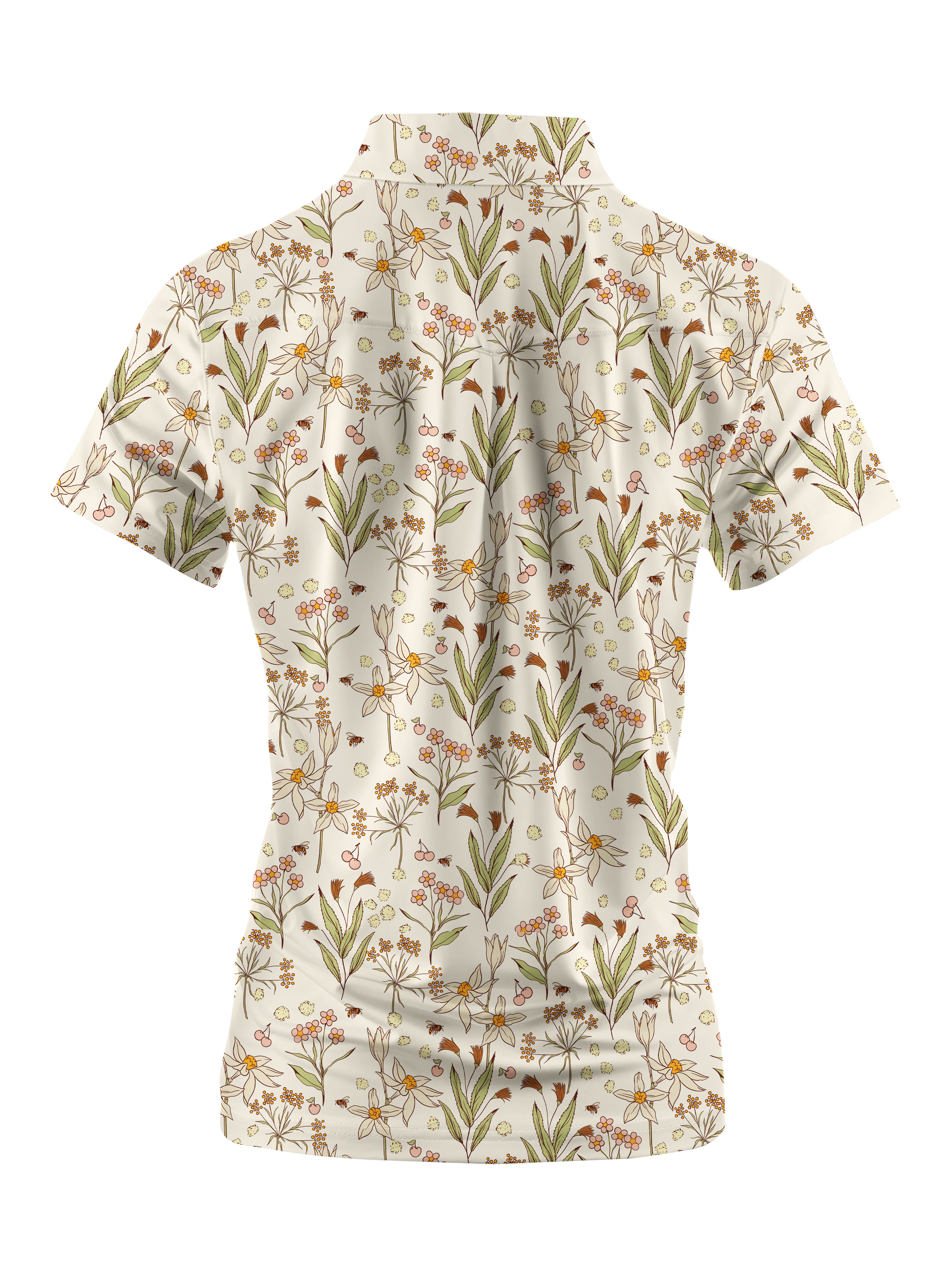 Cherryswing Women's Fantasy Flowers Short Sleeve Golf Shirt