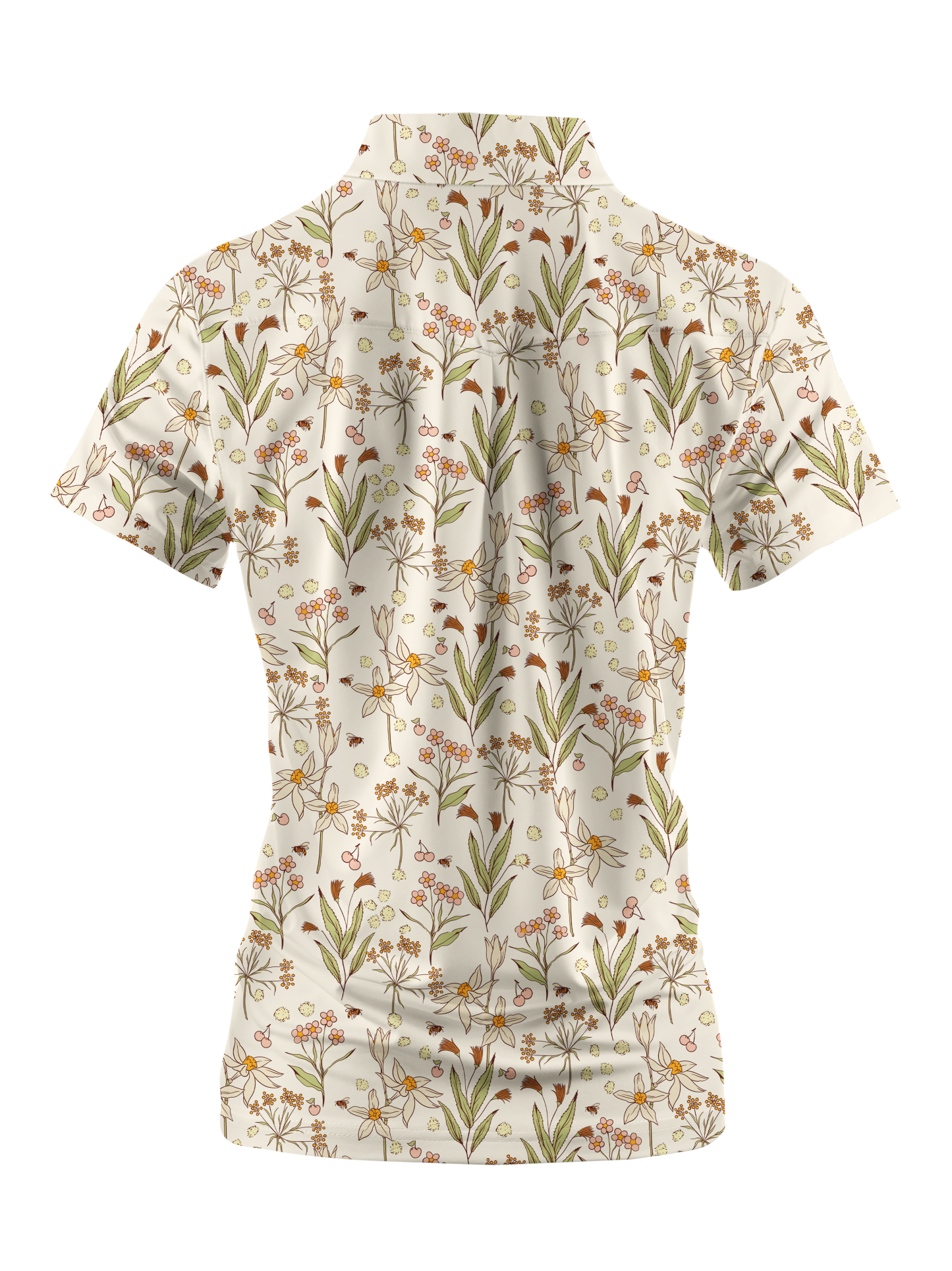 Cherryswing Women's Fantasy Flowers Short Sleeve Golf Shirt