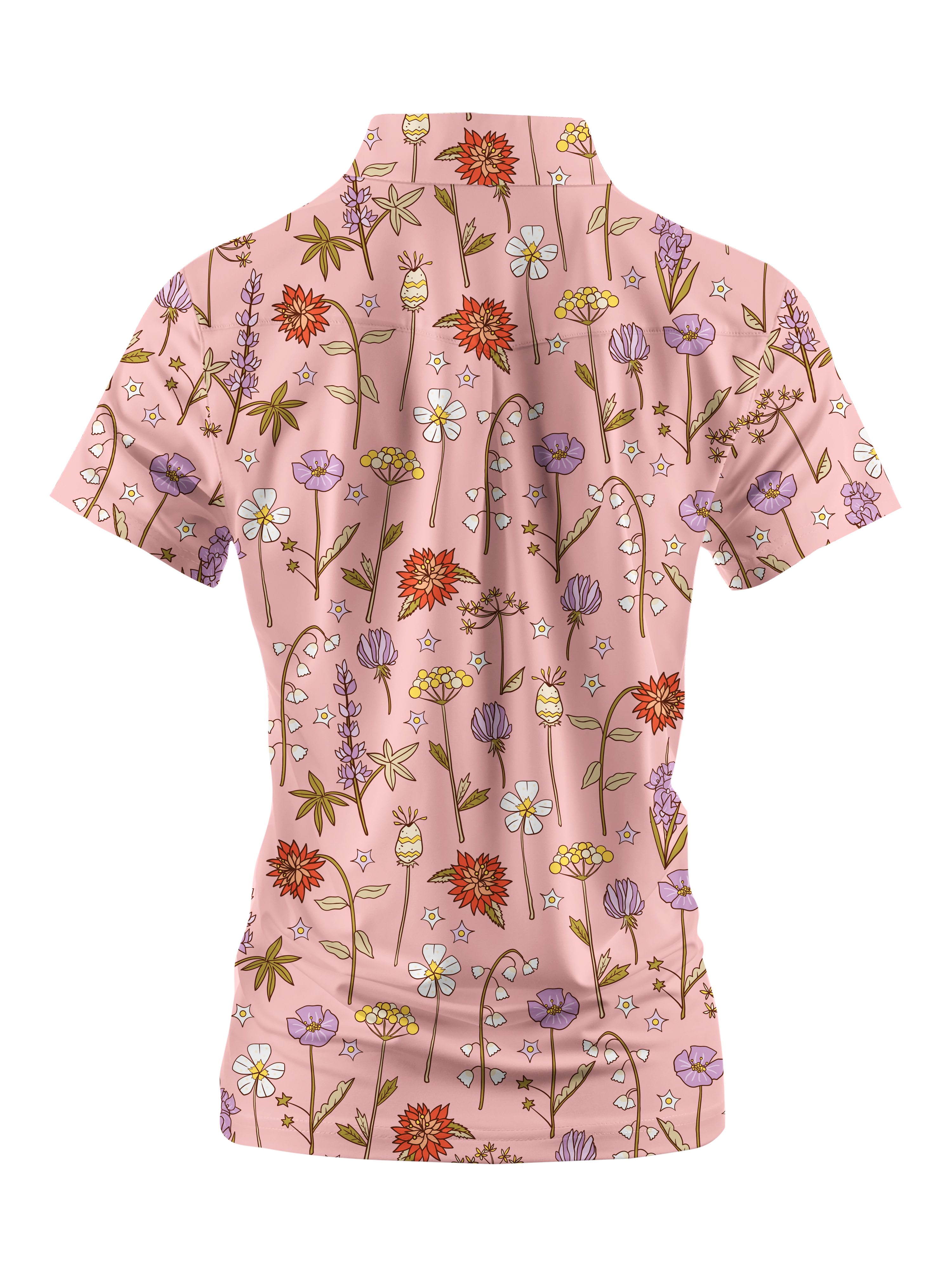 Cherryswing Women's Spring Meadow Symbols Short Sleeve Golf Shirt