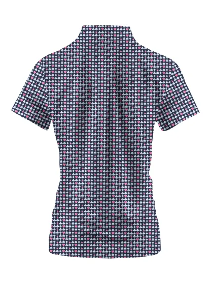 Cherryswing Women's Poker Print Short Sleeve Golf Shirt