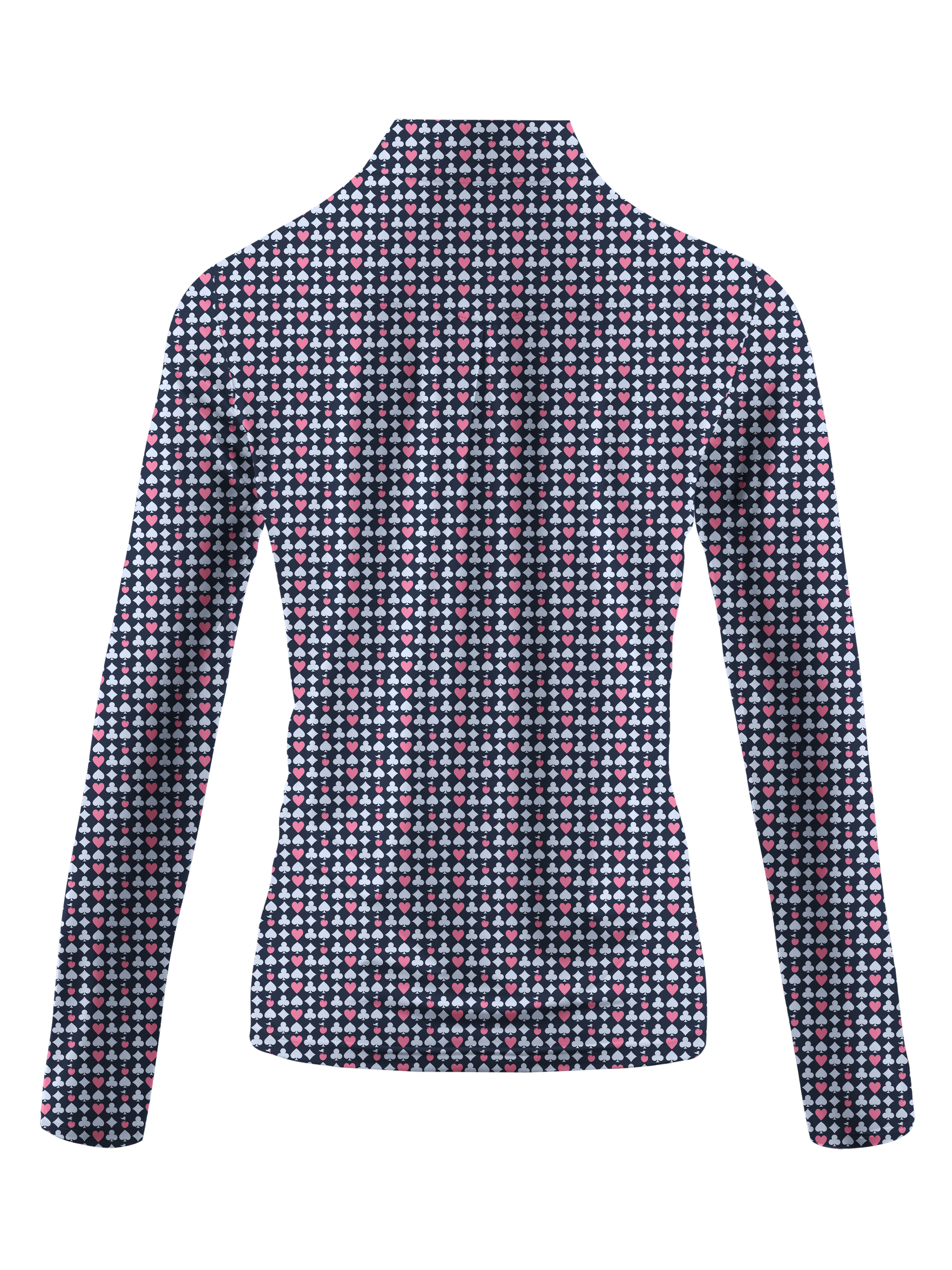 Cherryswing Women's Poker Print Long Sleeve Golf Shirt