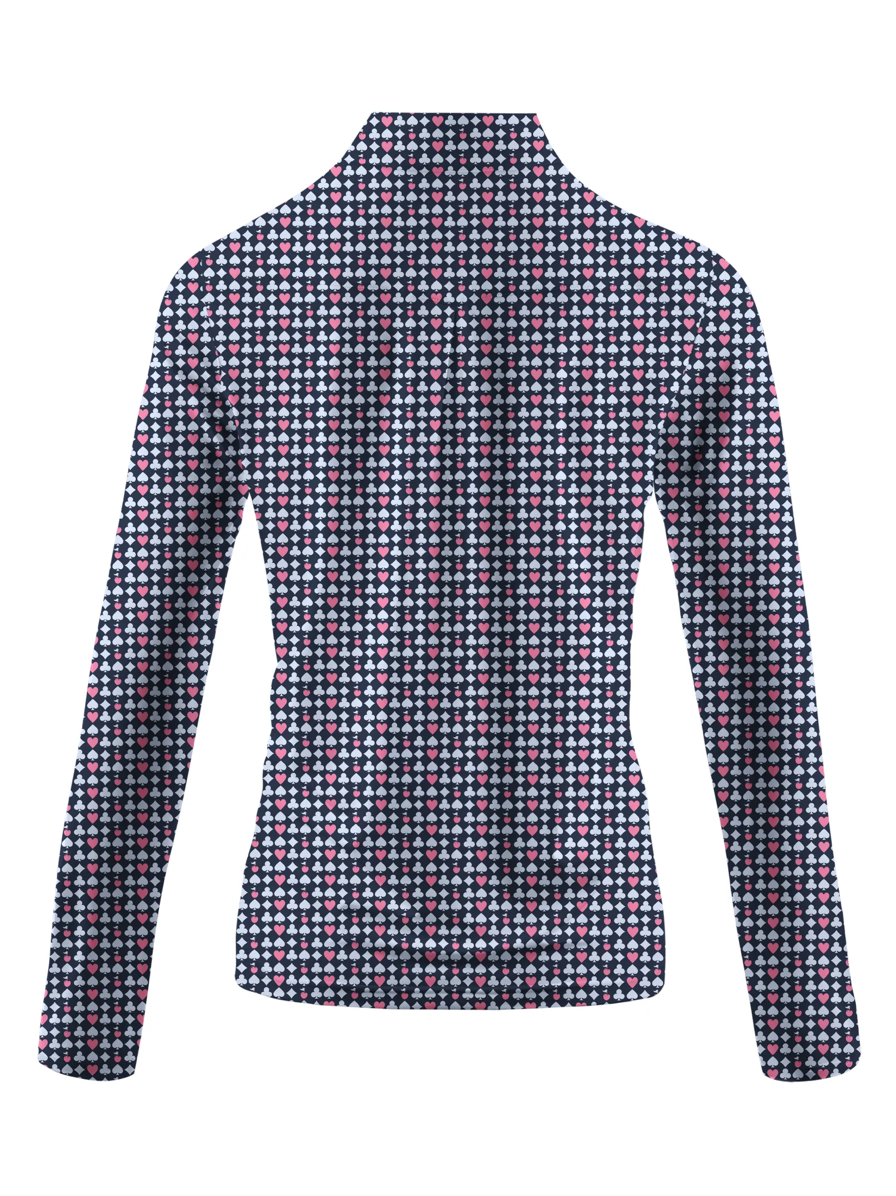 Cherryswing Women's Poker Print Long Sleeve Golf Shirt