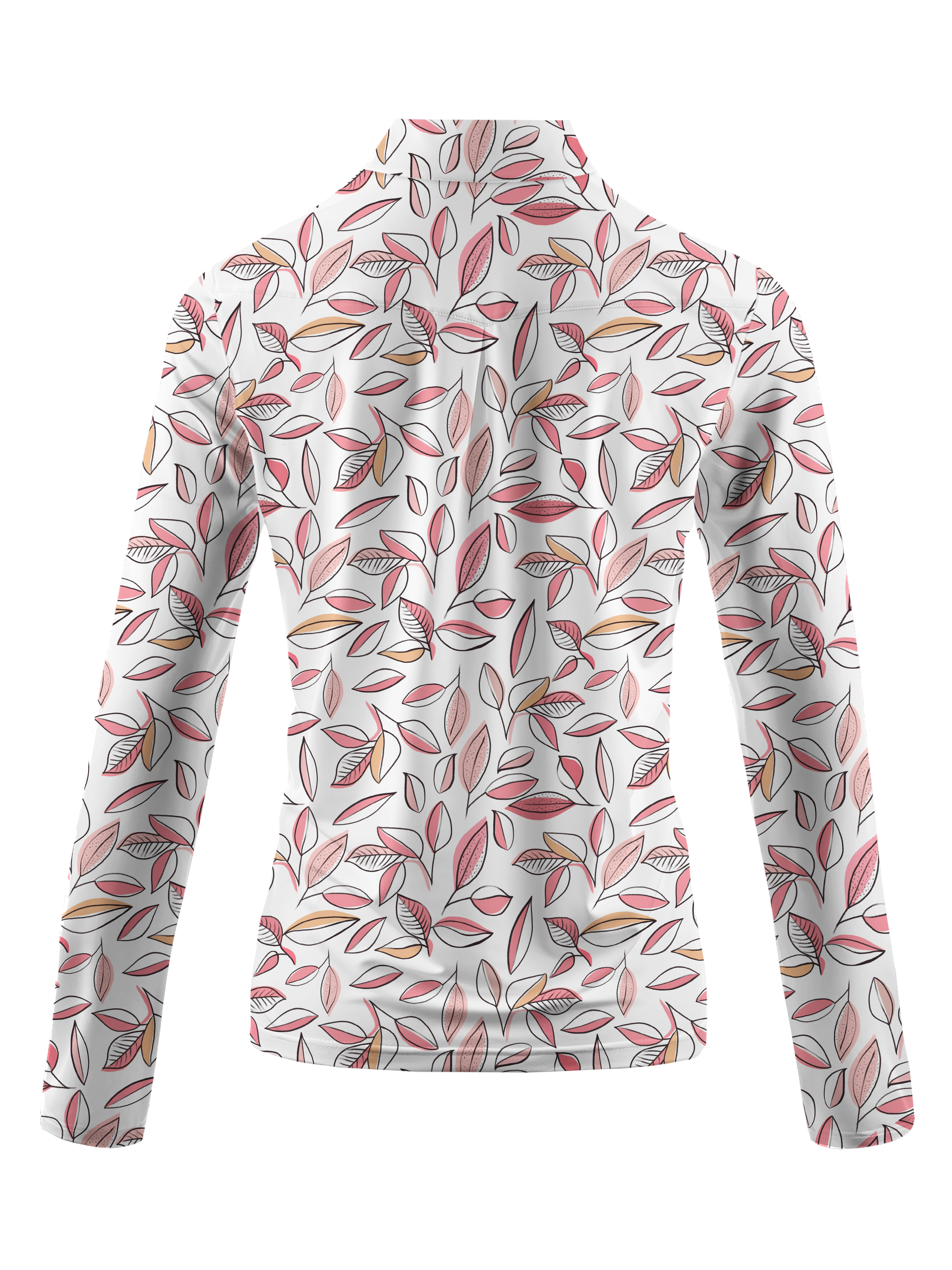 Cherryswing Women's Autumn Leaves Long Sleeve Golf Shirt
