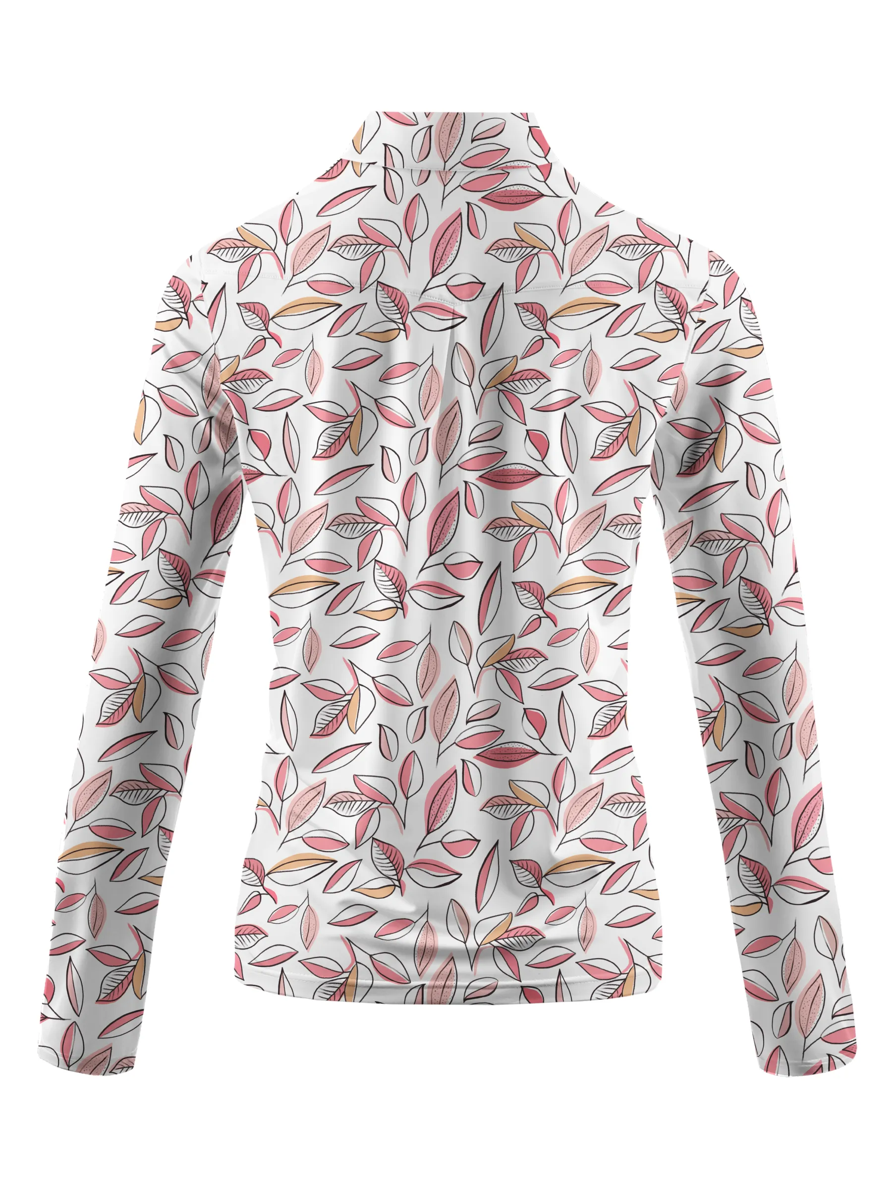 Cherryswing Women's Autumn Leaves Long Sleeve Golf Shirt