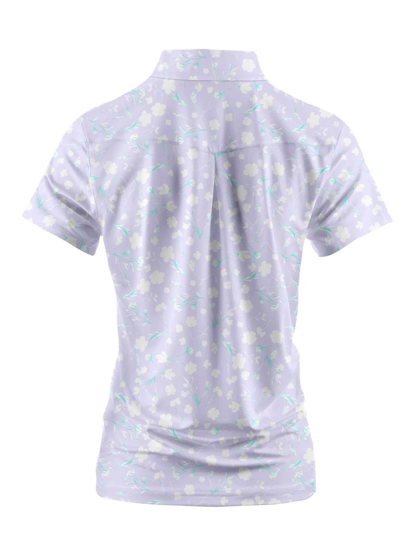 Cherryswing Women's Lavender in Full Bloom Short Sleeve Golf Shirt