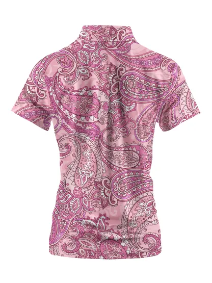 Cherryswing Women's Paisley Short Sleeve Golf Shirt