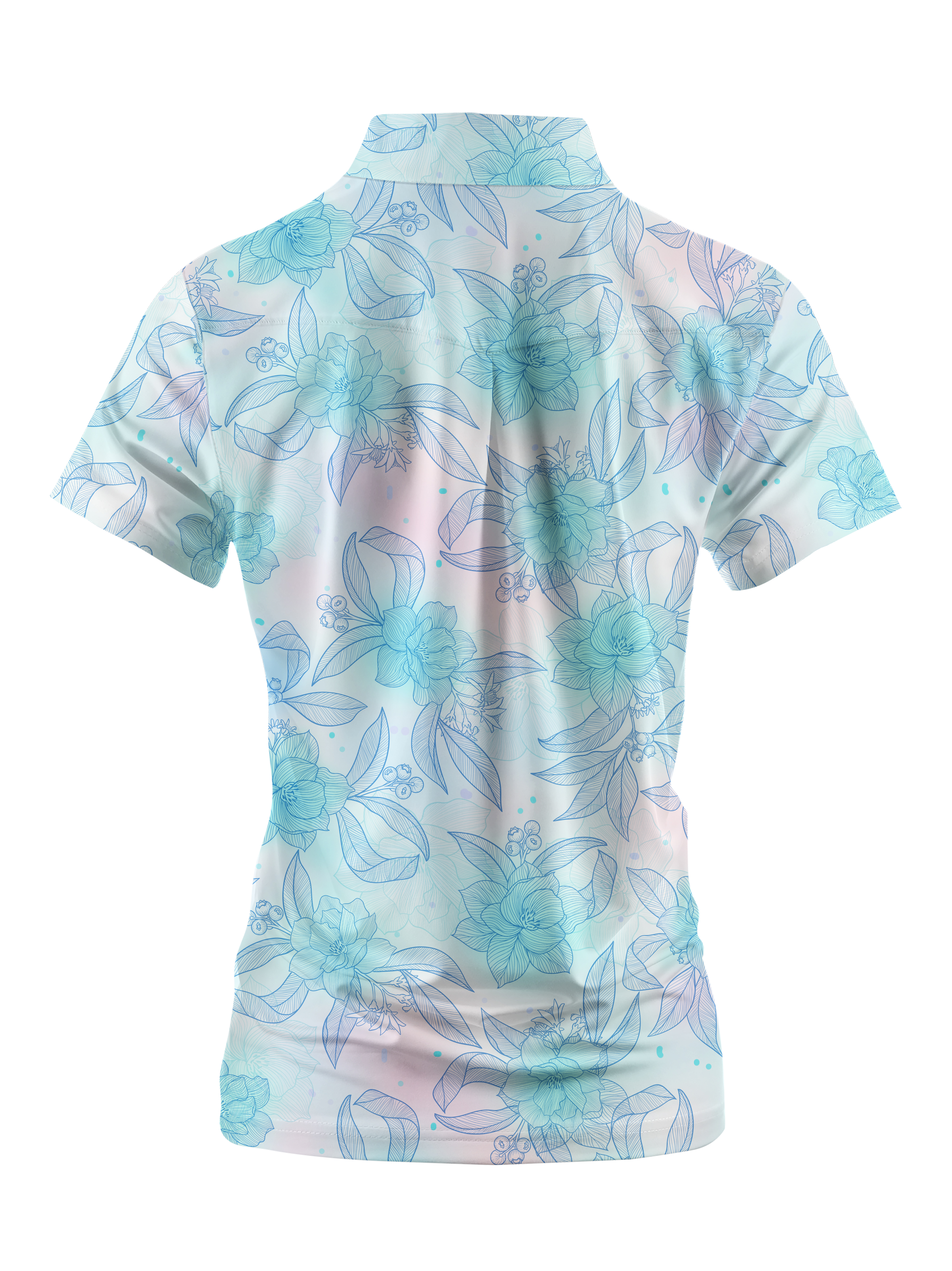 Cherryswing Women's Impressionist Blooms Golf Short Sleeve Polo Shirt
