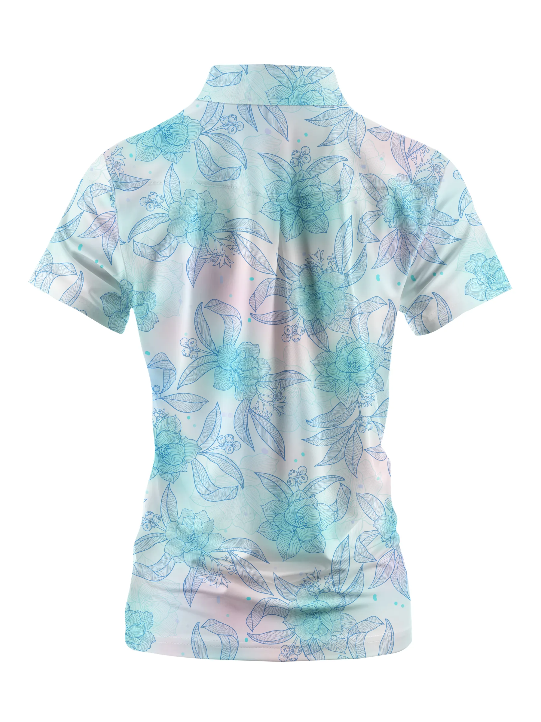 Cherryswing Women's Impressionist Blooms Golf Short Sleeve Polo Shirt