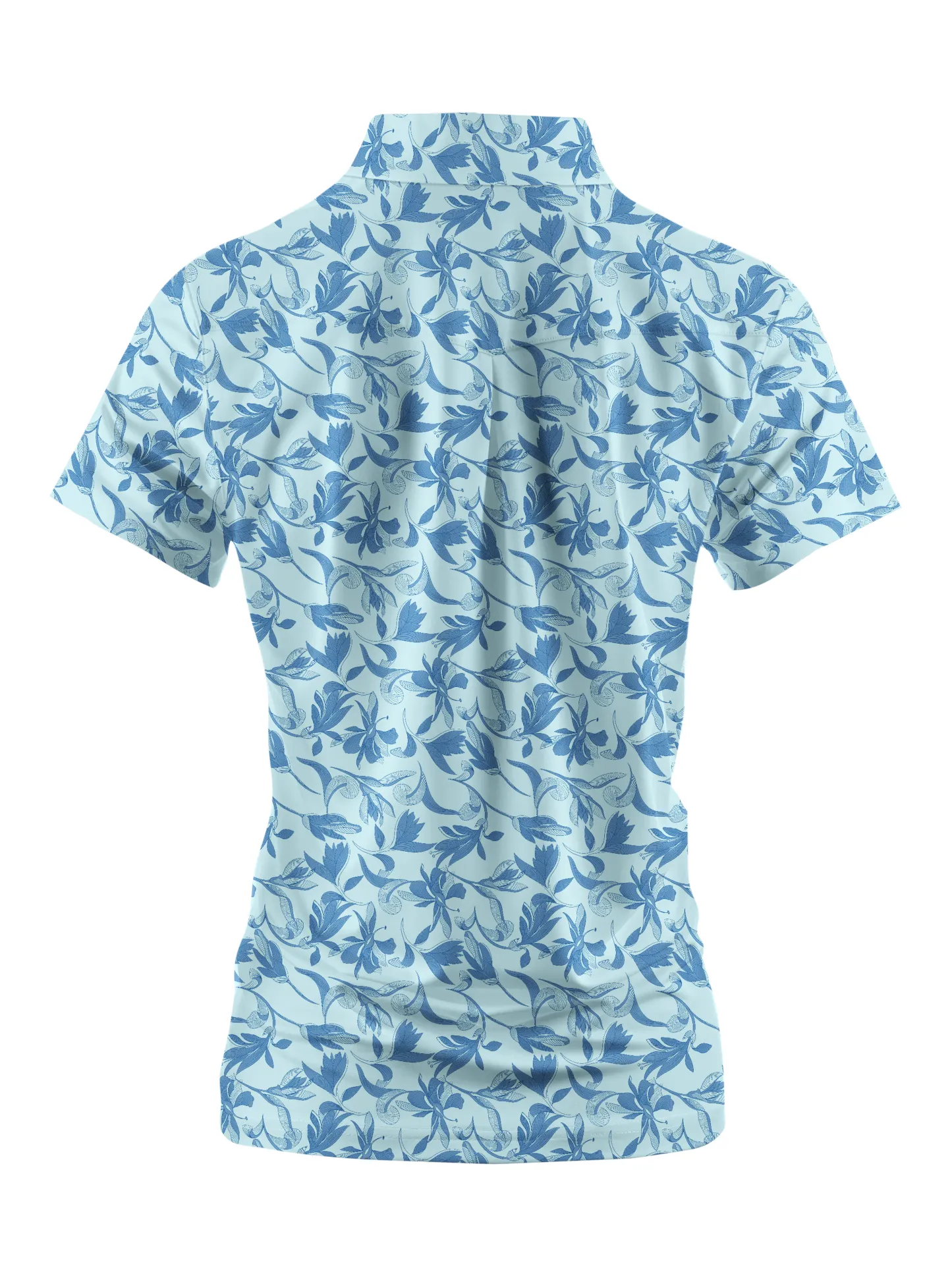 Cherryswing Women's Petal Print Golf Short Sleeve Polo Shirt