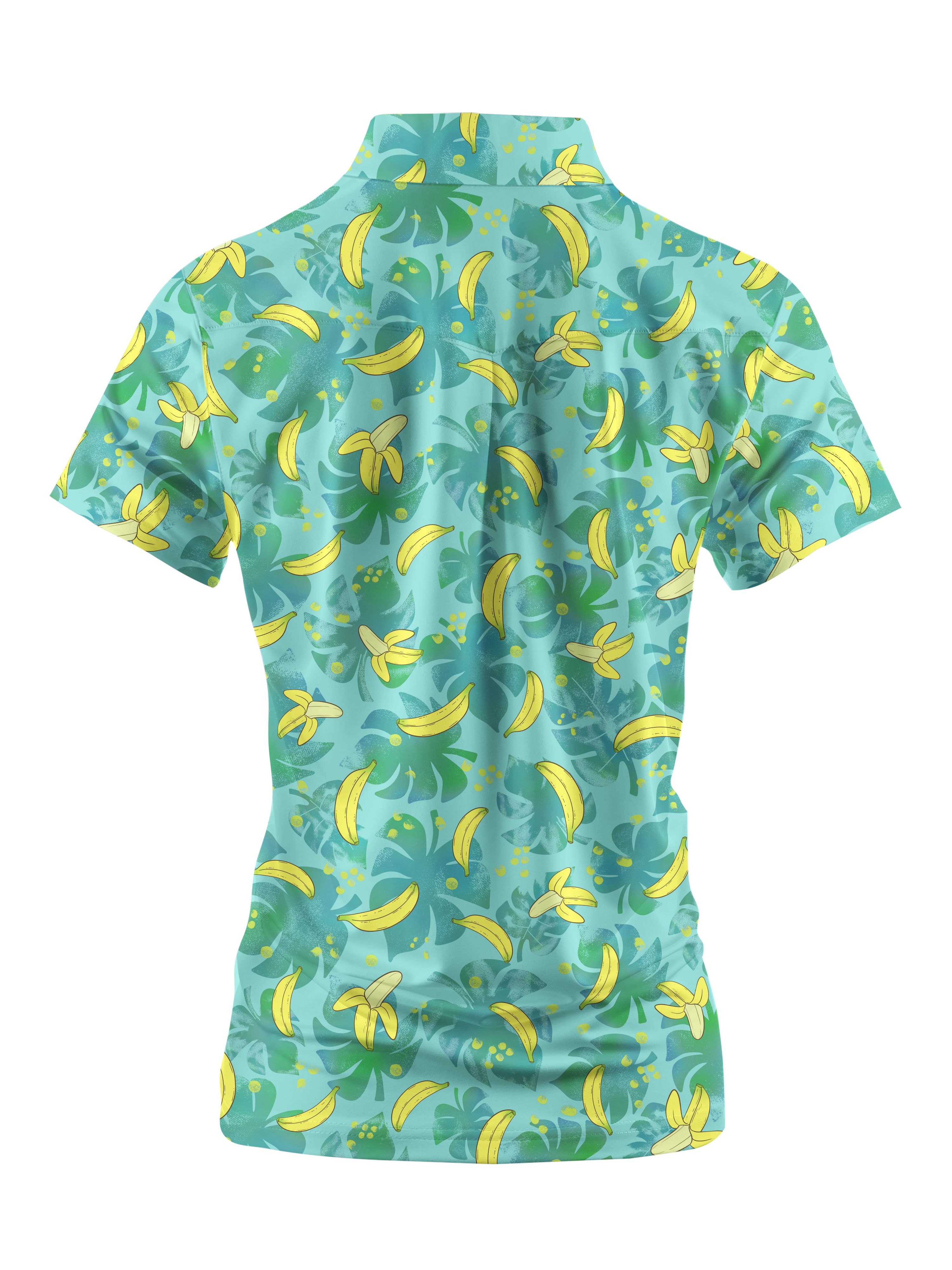 Cherryswing Women's Hawaiian Banana Golf Short Sleeve Polo Shirt