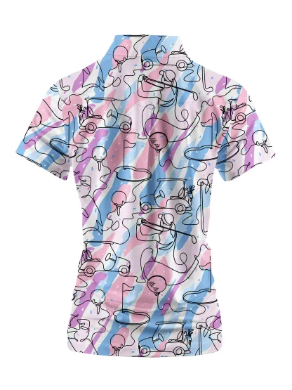 Cherryswing Women's Party in Course Golf Short Sleeve Polo Shirt